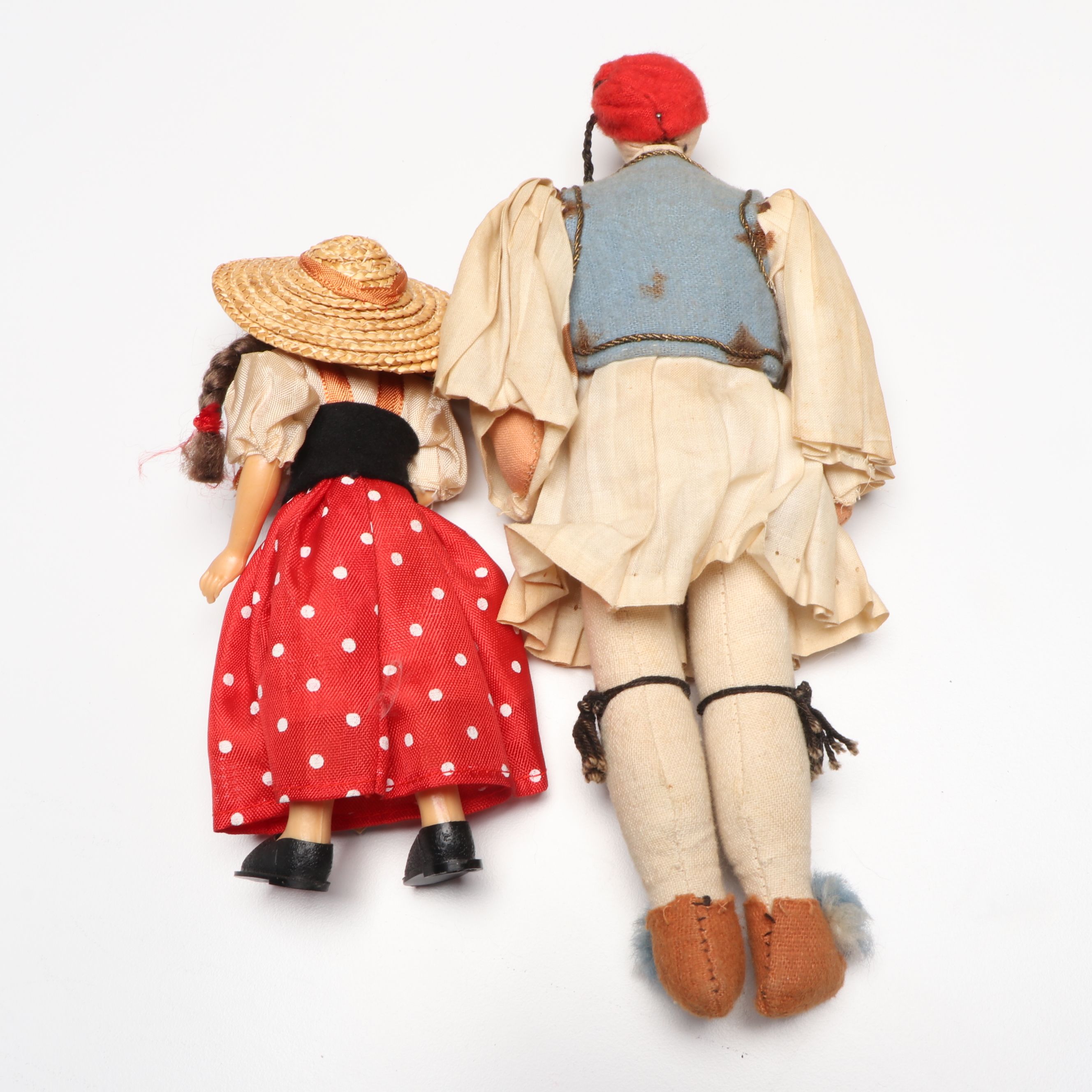 Baitz Austrian Papier-Mâché Doll with Italian and Other Hand-Painted Dolls