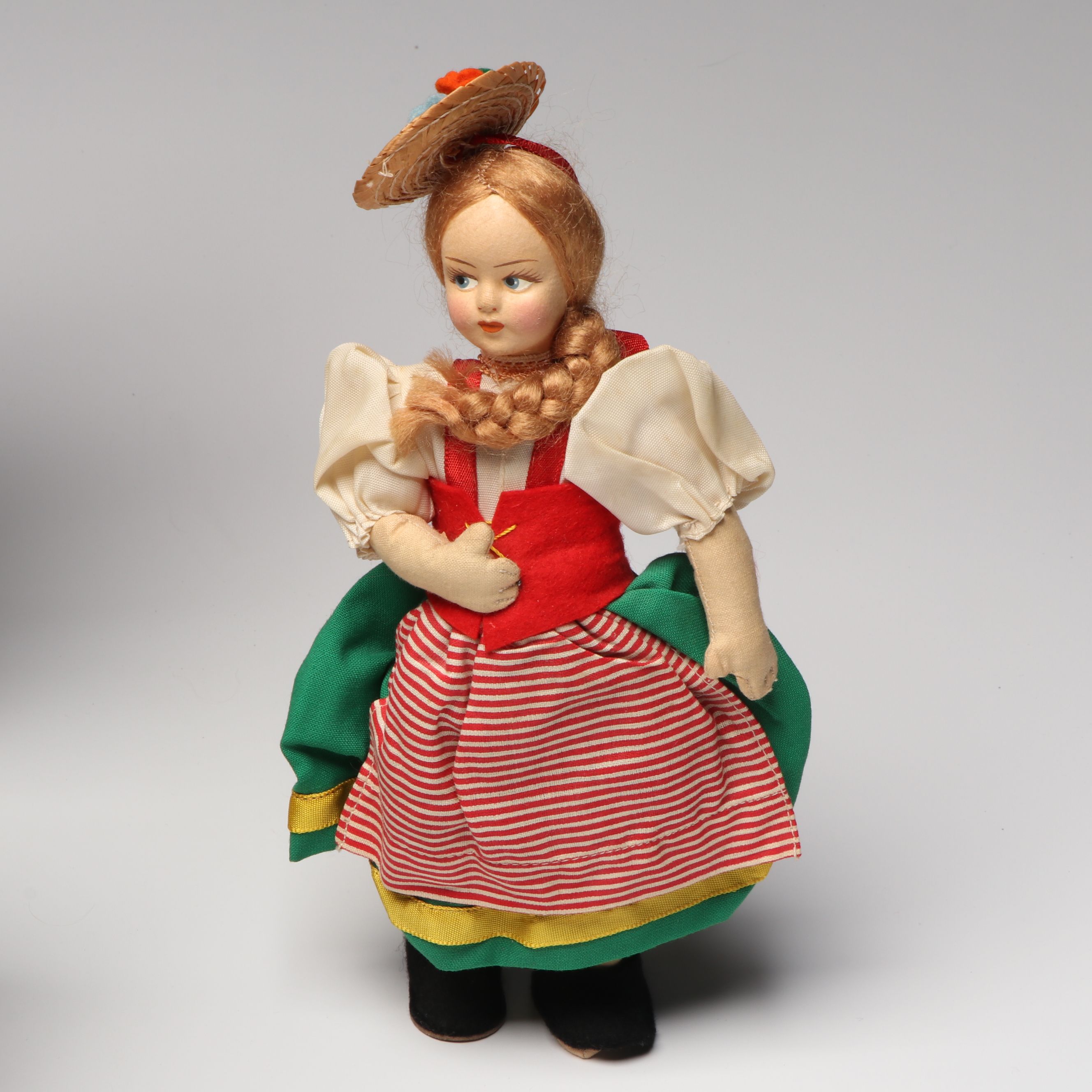 Baitz Austrian Papier-Mâché Doll with Italian and Other Hand-Painted Dolls