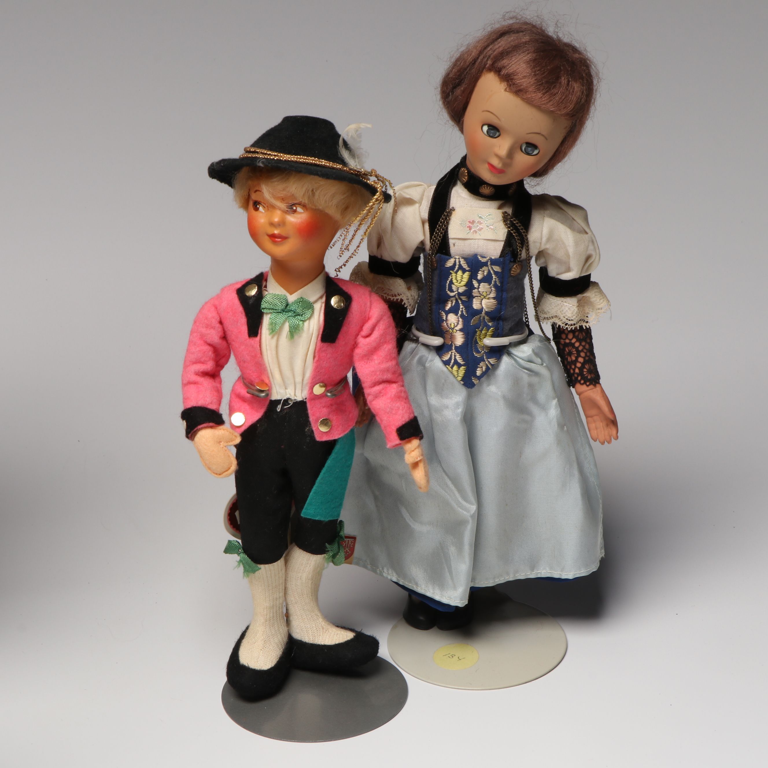 Baitz Austrian Papier-Mâché Doll with Italian and Other Hand-Painted Dolls
