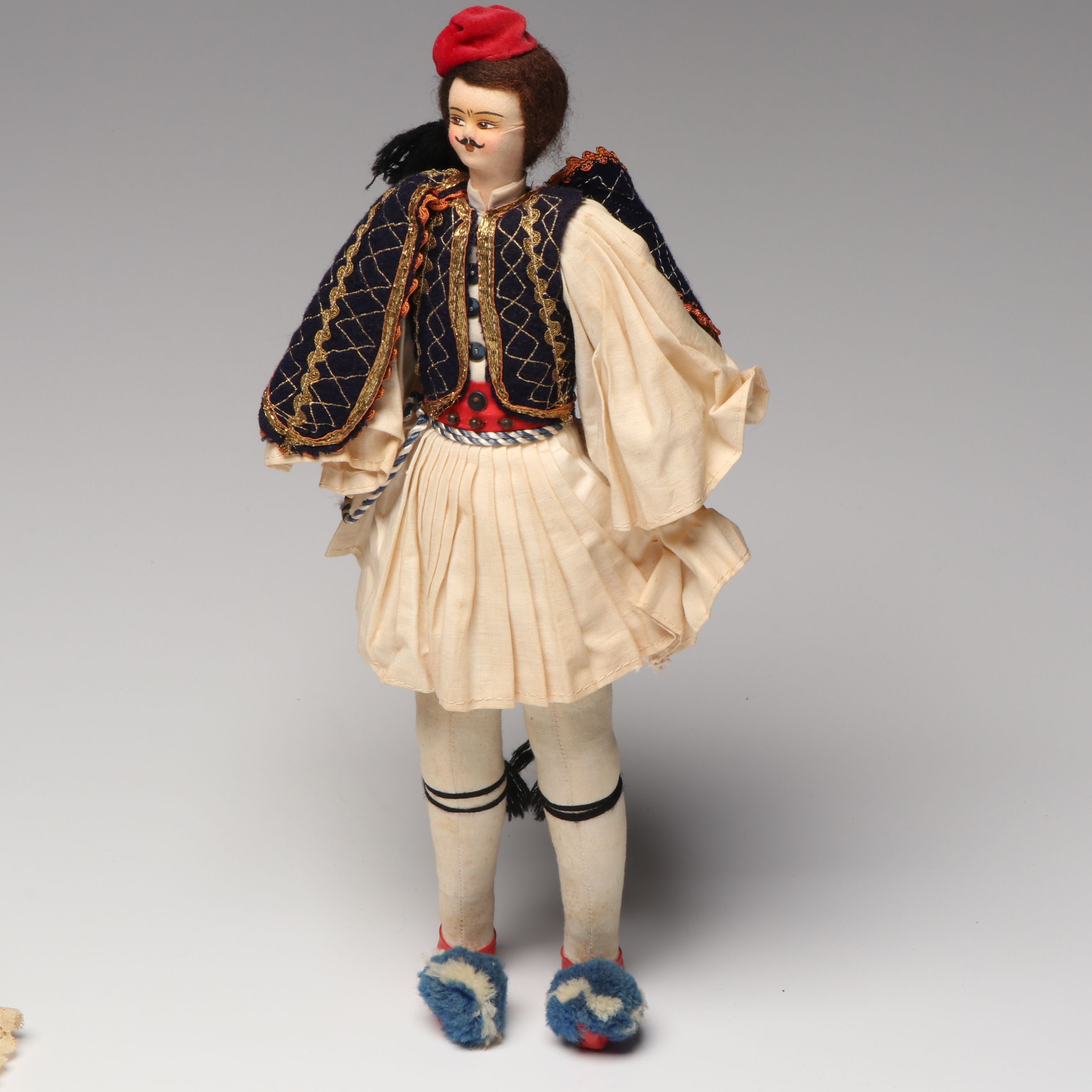 Baitz Austrian Papier-Mâché Doll with Italian and Other Hand-Painted Dolls