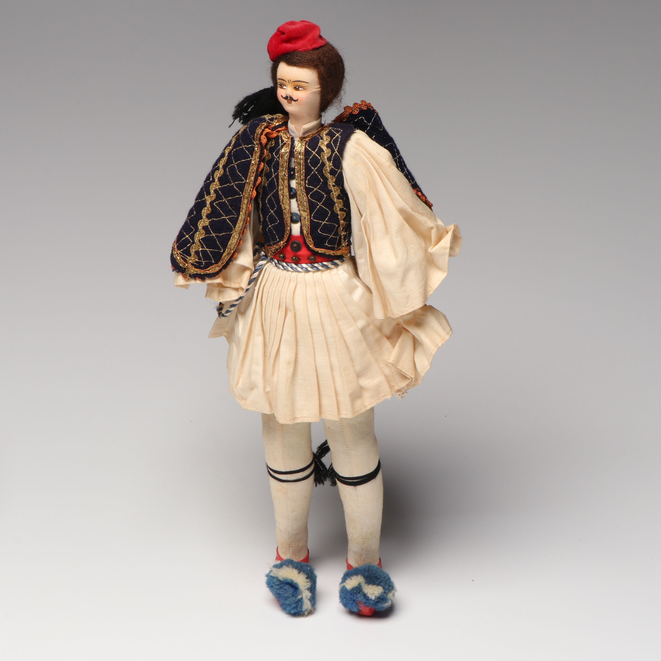Baitz Austrian Papier-Mâché Doll with Italian and Other Hand-Painted Dolls