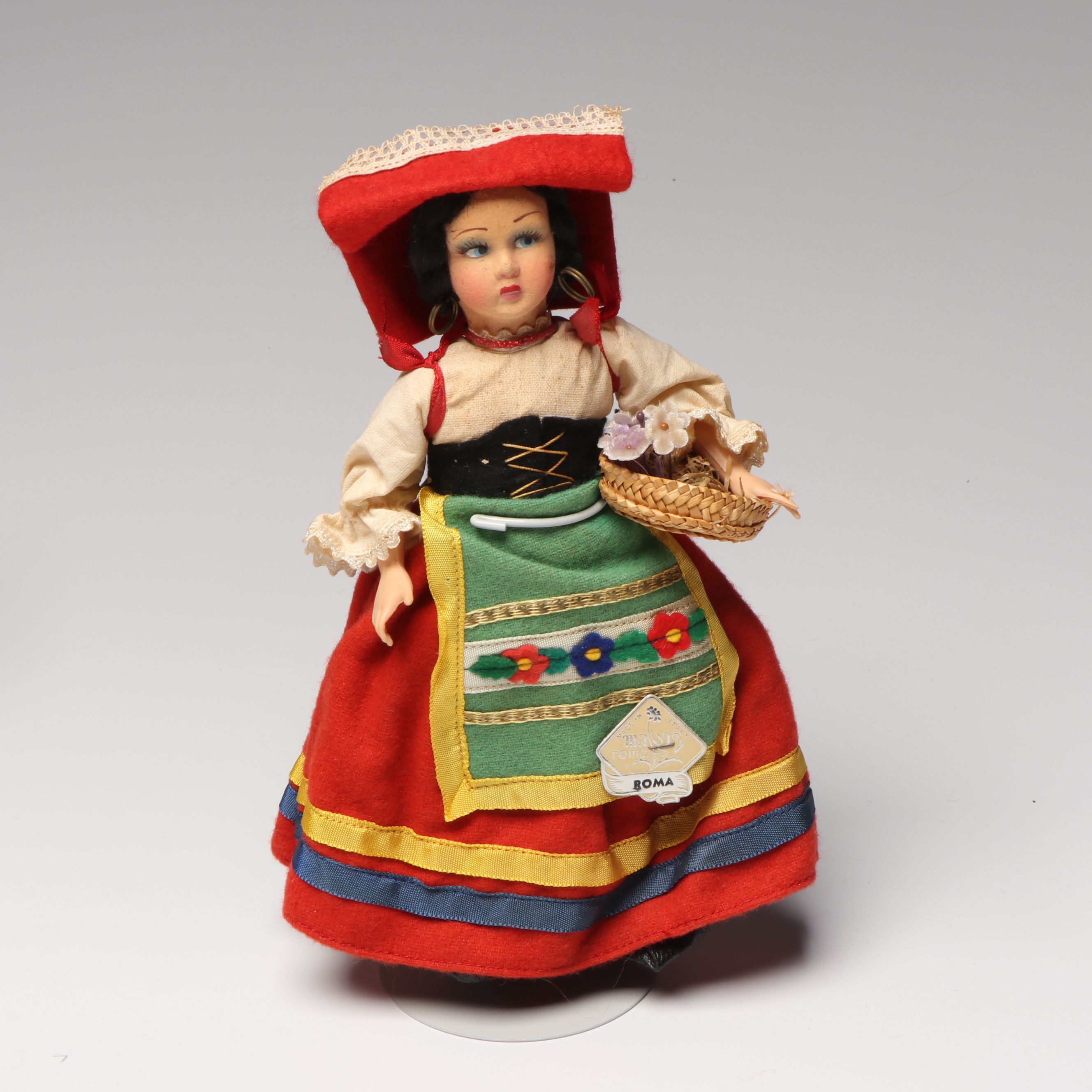 Baitz Austrian Papier-Mâché Doll with Italian and Other Hand-Painted Dolls