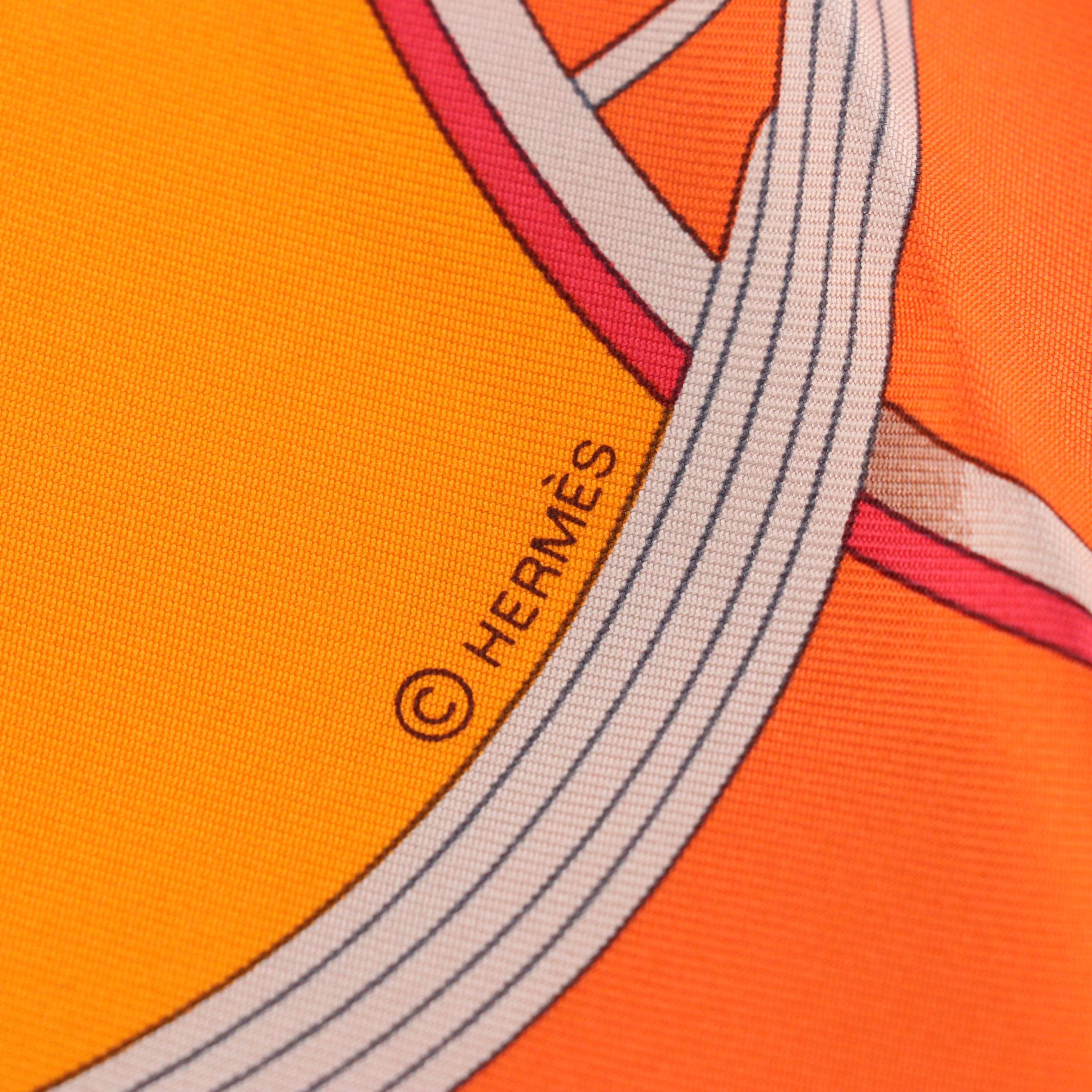 Hermès "Springs" Silk Twill Scarf 90 in Box