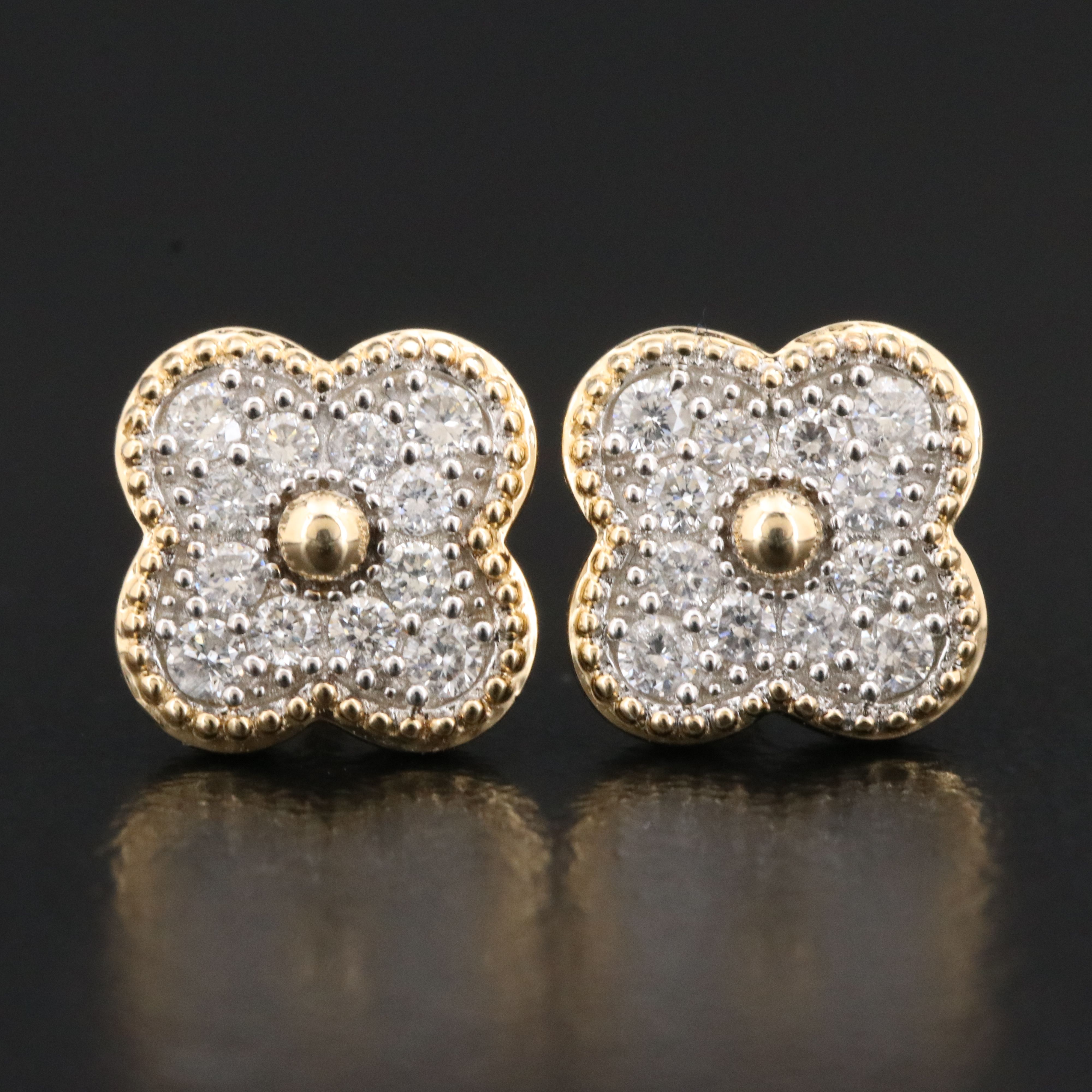 14K 0.31 CTW Diamond Quatrefoil Earrings