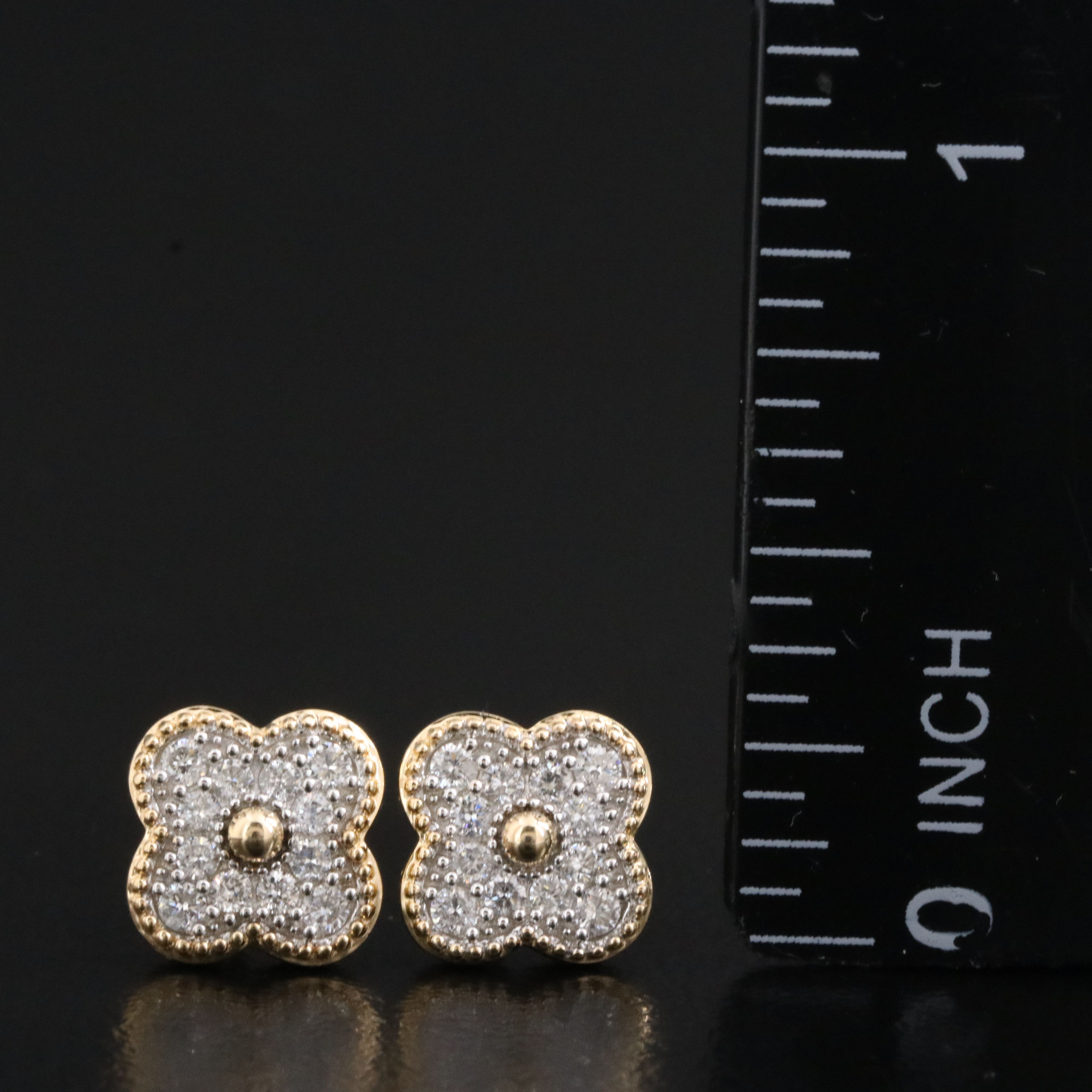 14K 0.31 CTW Diamond Quatrefoil Earrings