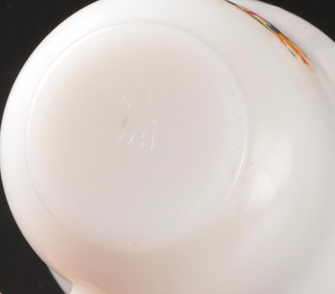 Pastel Pressed Glass Child's or Doll Teacups and Saucers, Late 20th Century