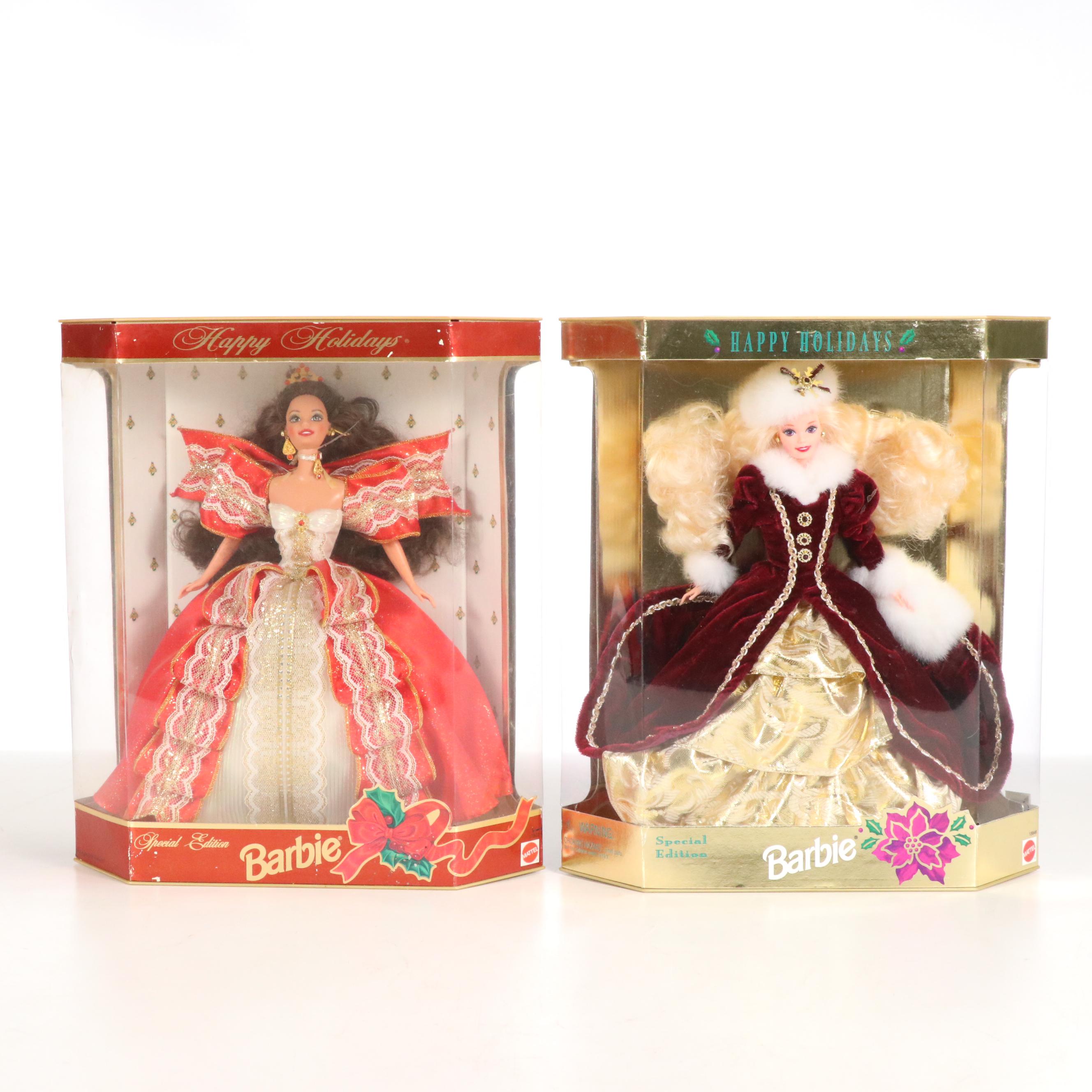 Barbie "Winter Velvet" with "Happy Holidays" Dolls