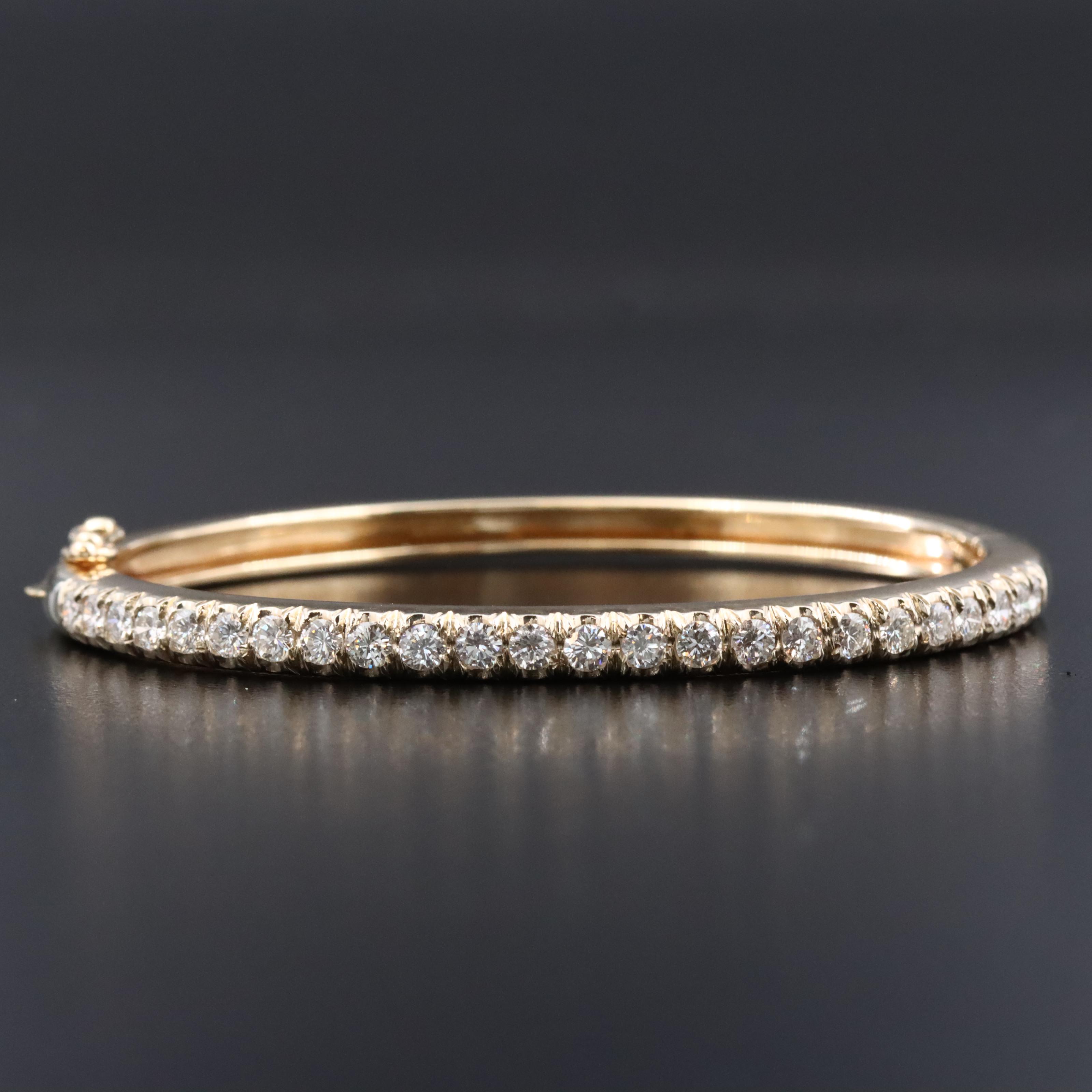 14K 2.90 CTW Diamond Hinged Bracelet