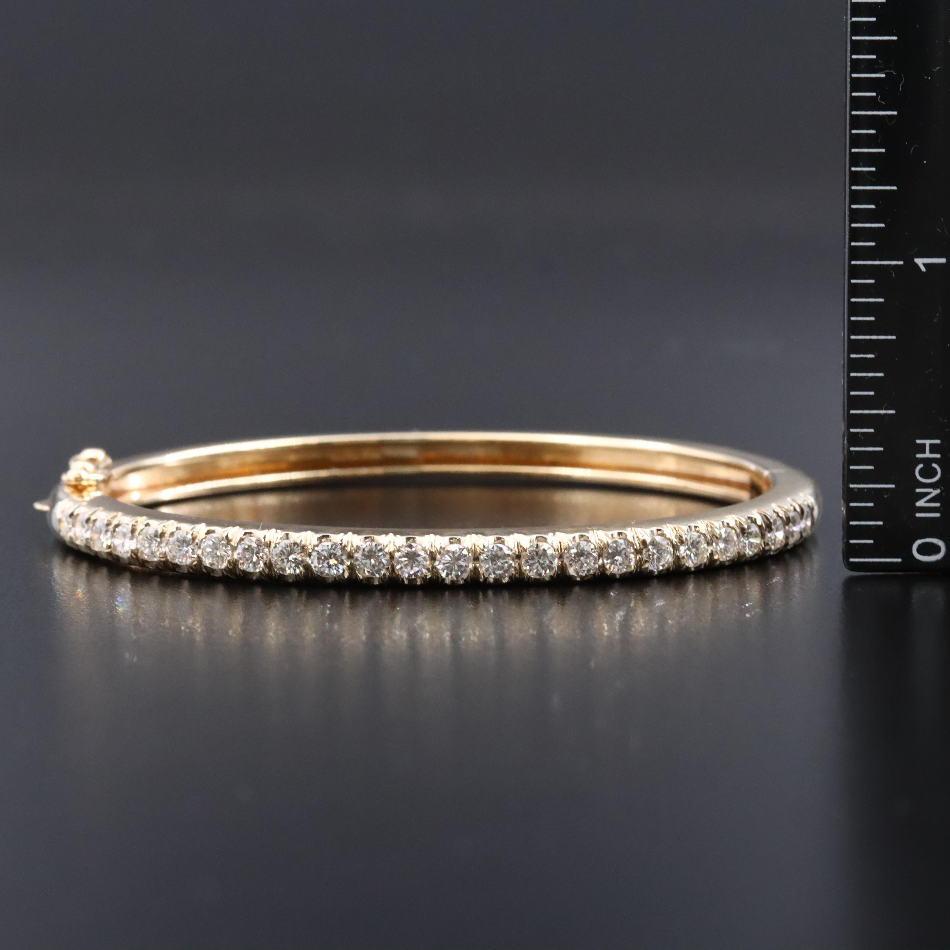 14K 2.90 CTW Diamond Hinged Bracelet