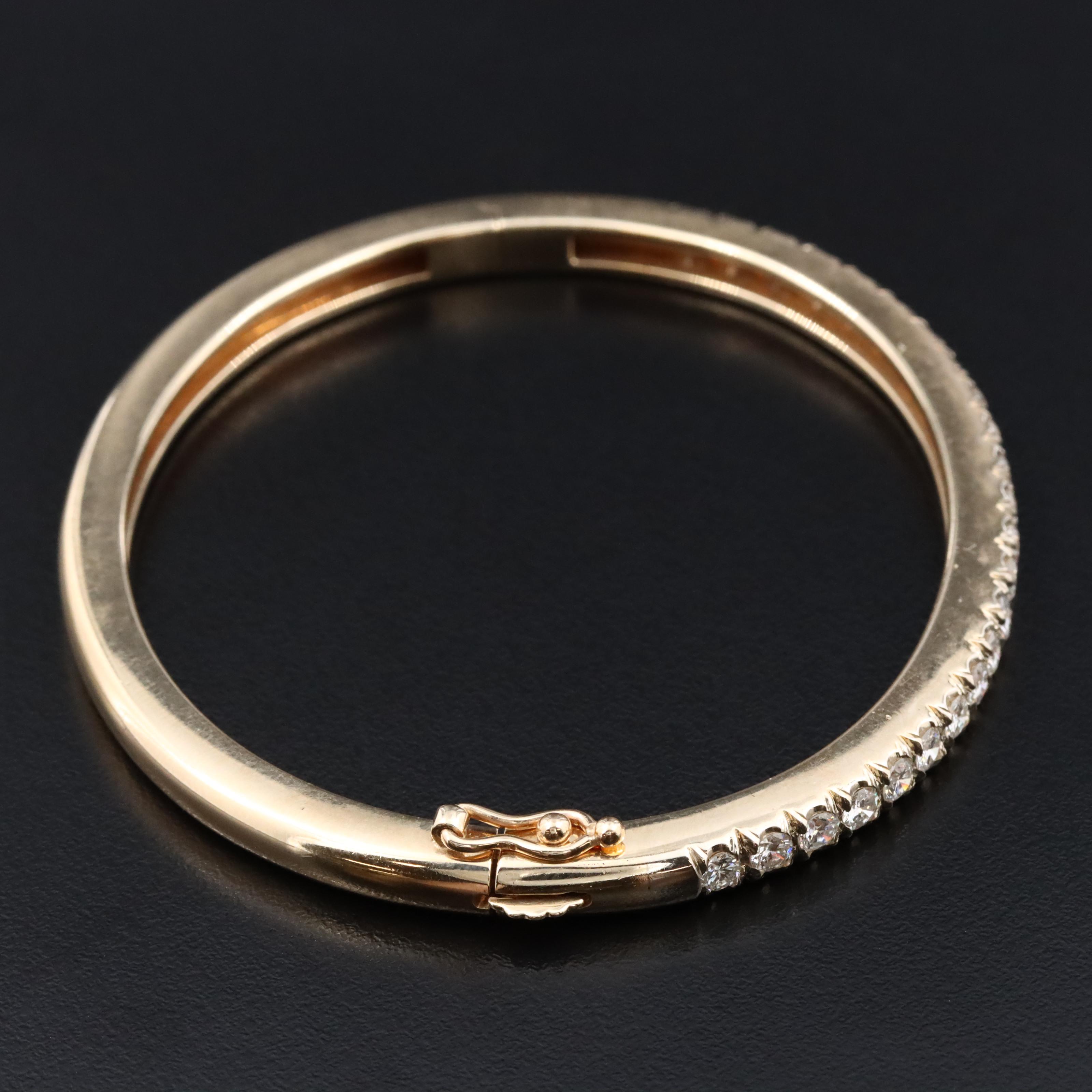 14K 2.90 CTW Diamond Hinged Bracelet