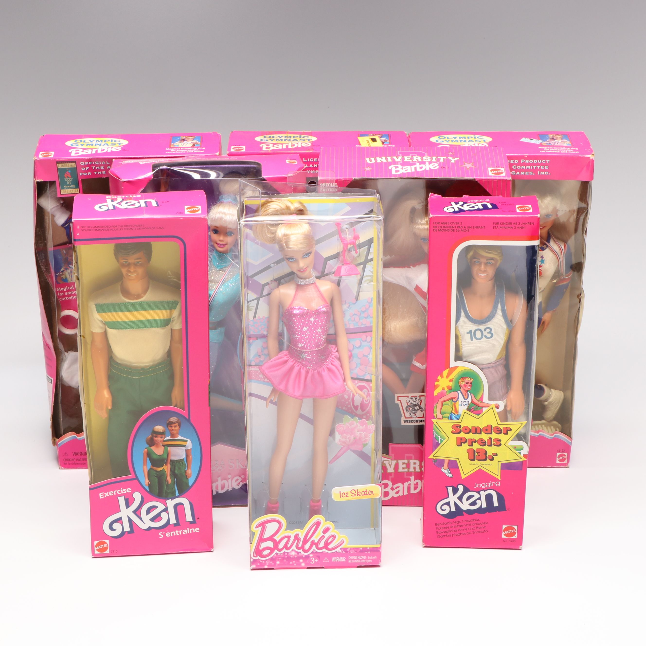 Barbie "Olympic Gymnast", "Olympic Skater" and More Barbie and Ken Dolls