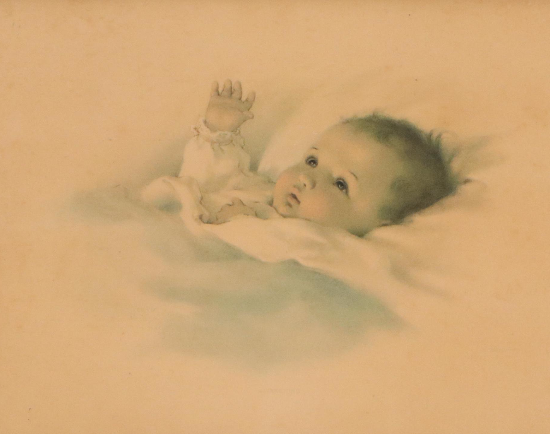 Collotype of Baby After Bessie Pease Gutmann "Awakening," Early 20th Century