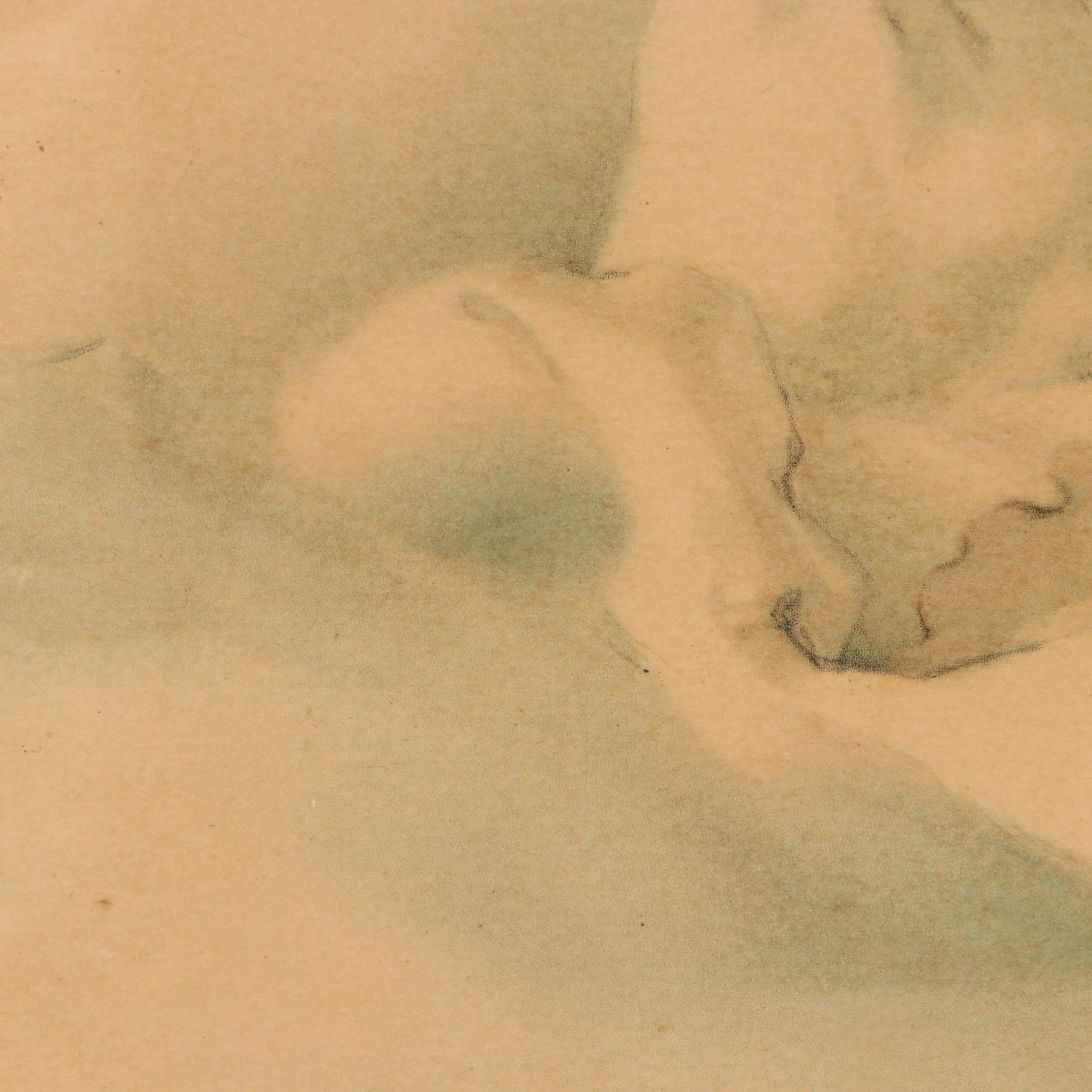 Collotype of Baby After Bessie Pease Gutmann "Awakening," Early 20th Century