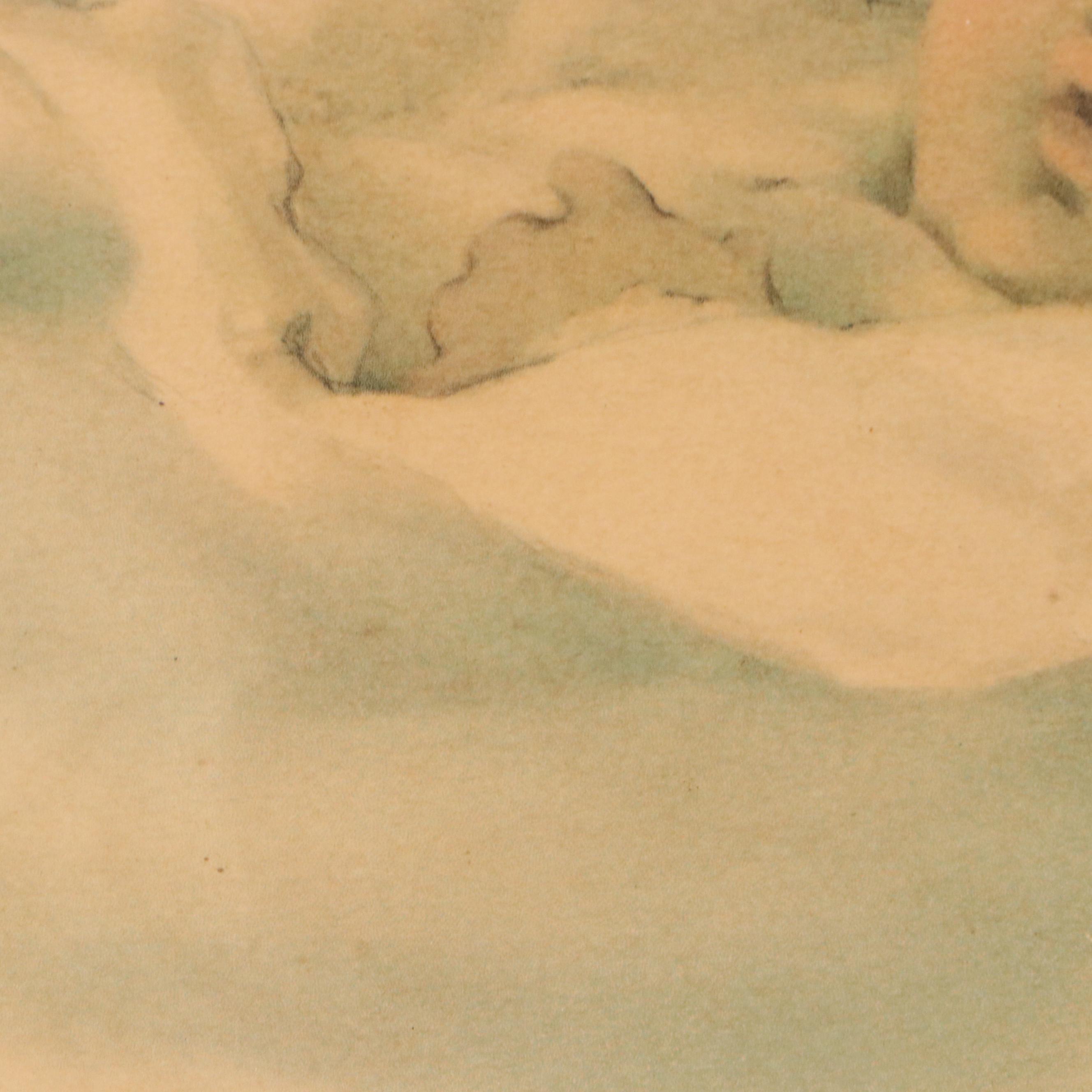Collotype of Baby After Bessie Pease Gutmann "Awakening," Early 20th Century
