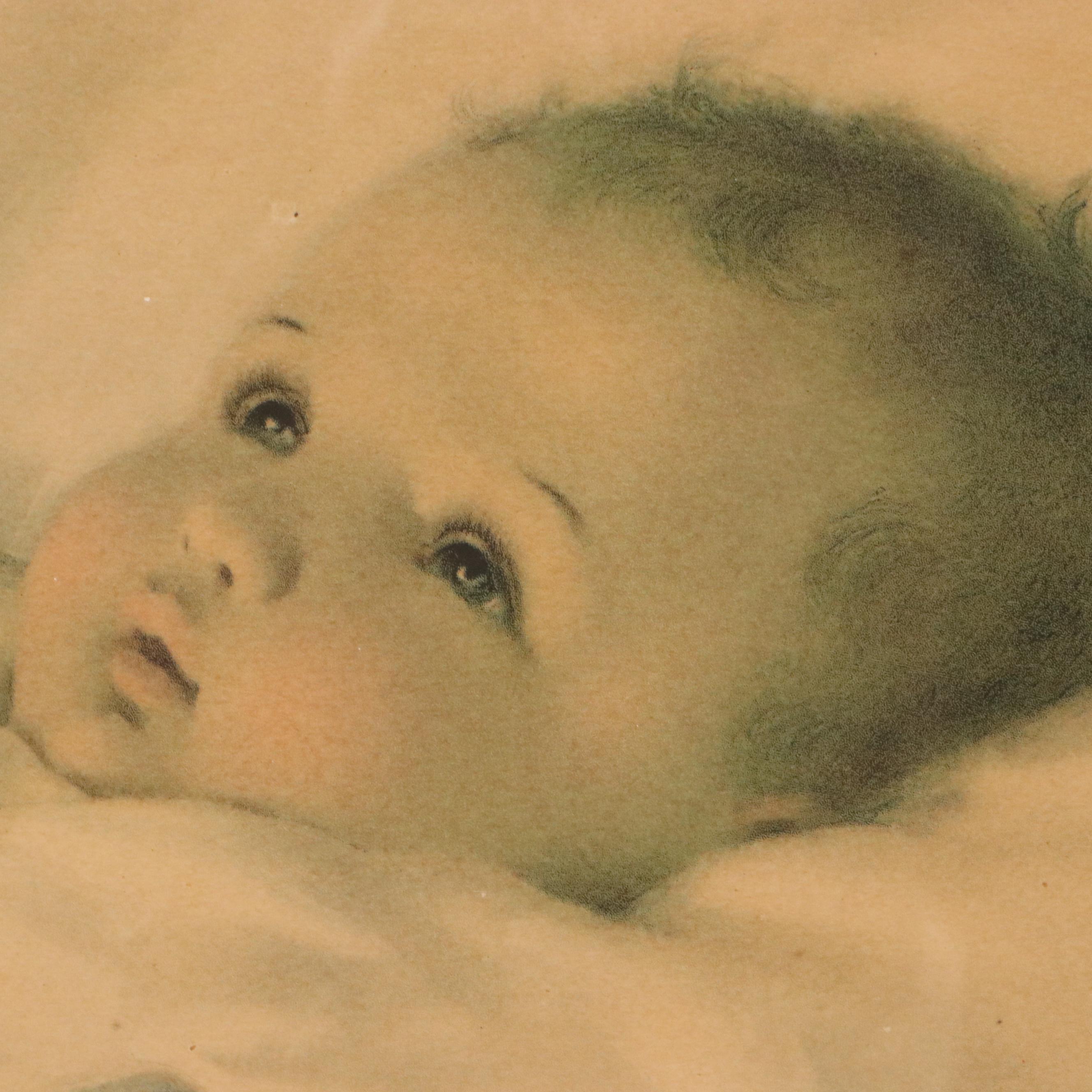 Collotype of Baby After Bessie Pease Gutmann "Awakening," Early 20th Century