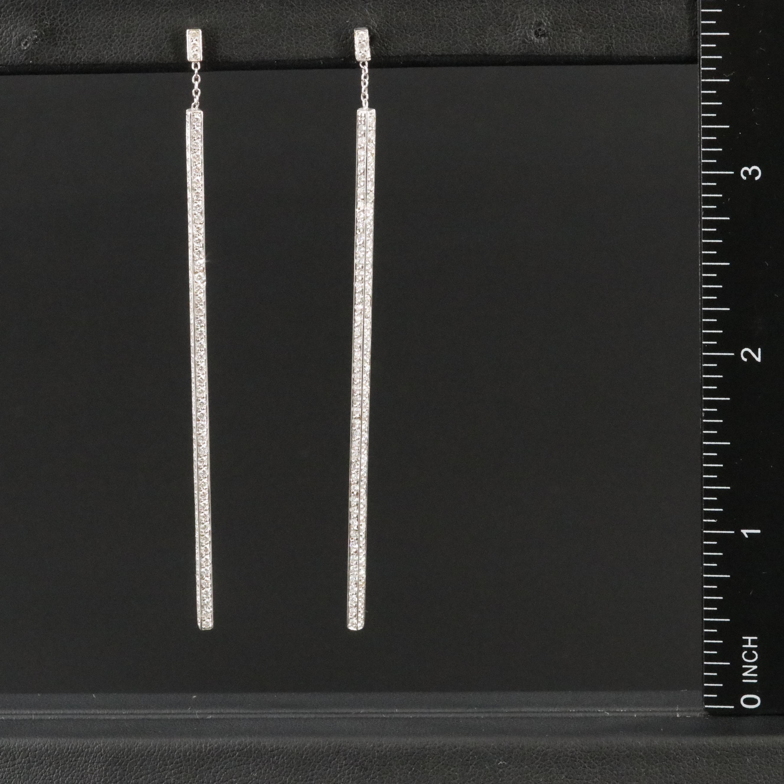 Mimi So 18K 3.45 CTW Piece Stick 3D Pavé Diamond Earrings