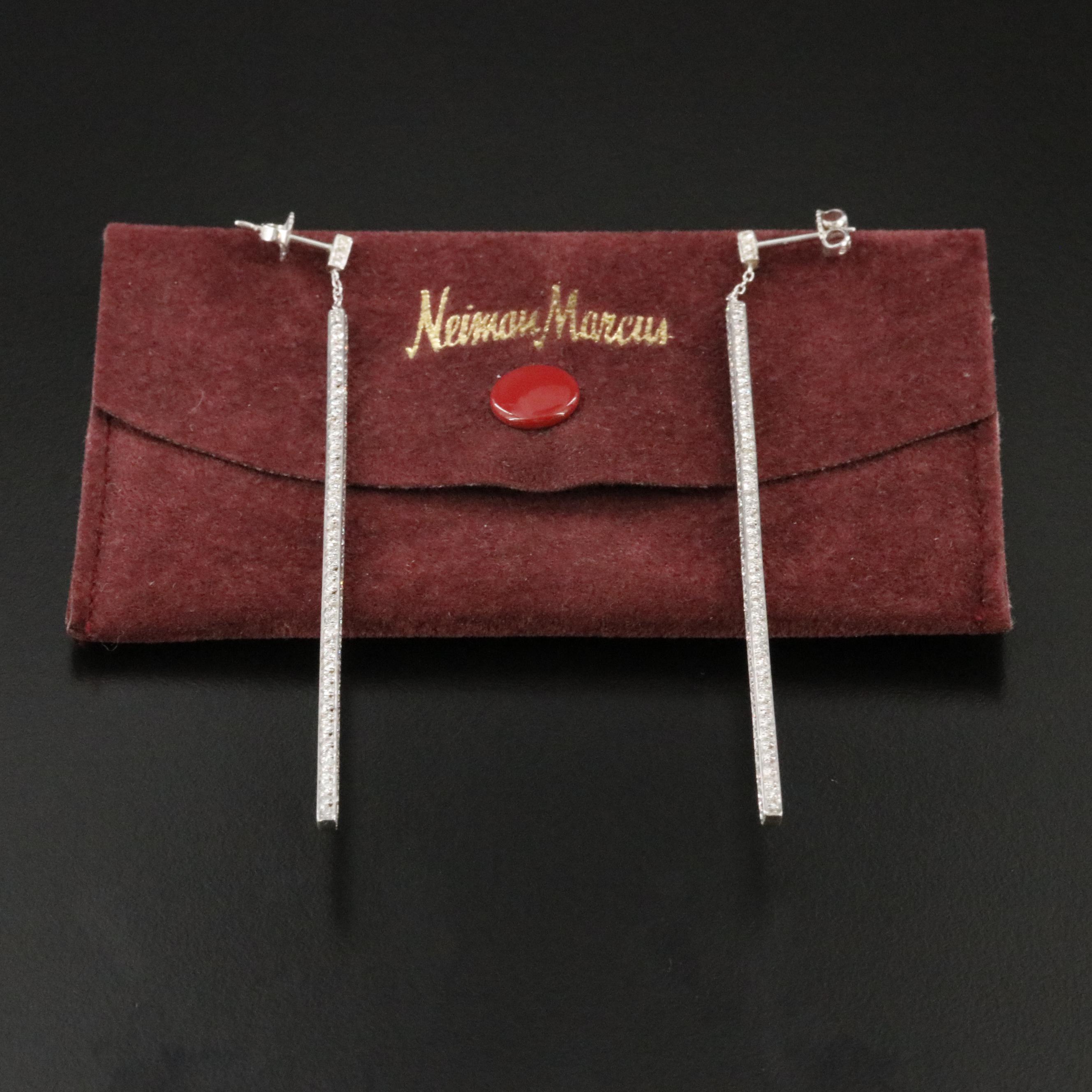 Mimi So 18K 3.45 CTW Piece Stick 3D Pavé Diamond Earrings