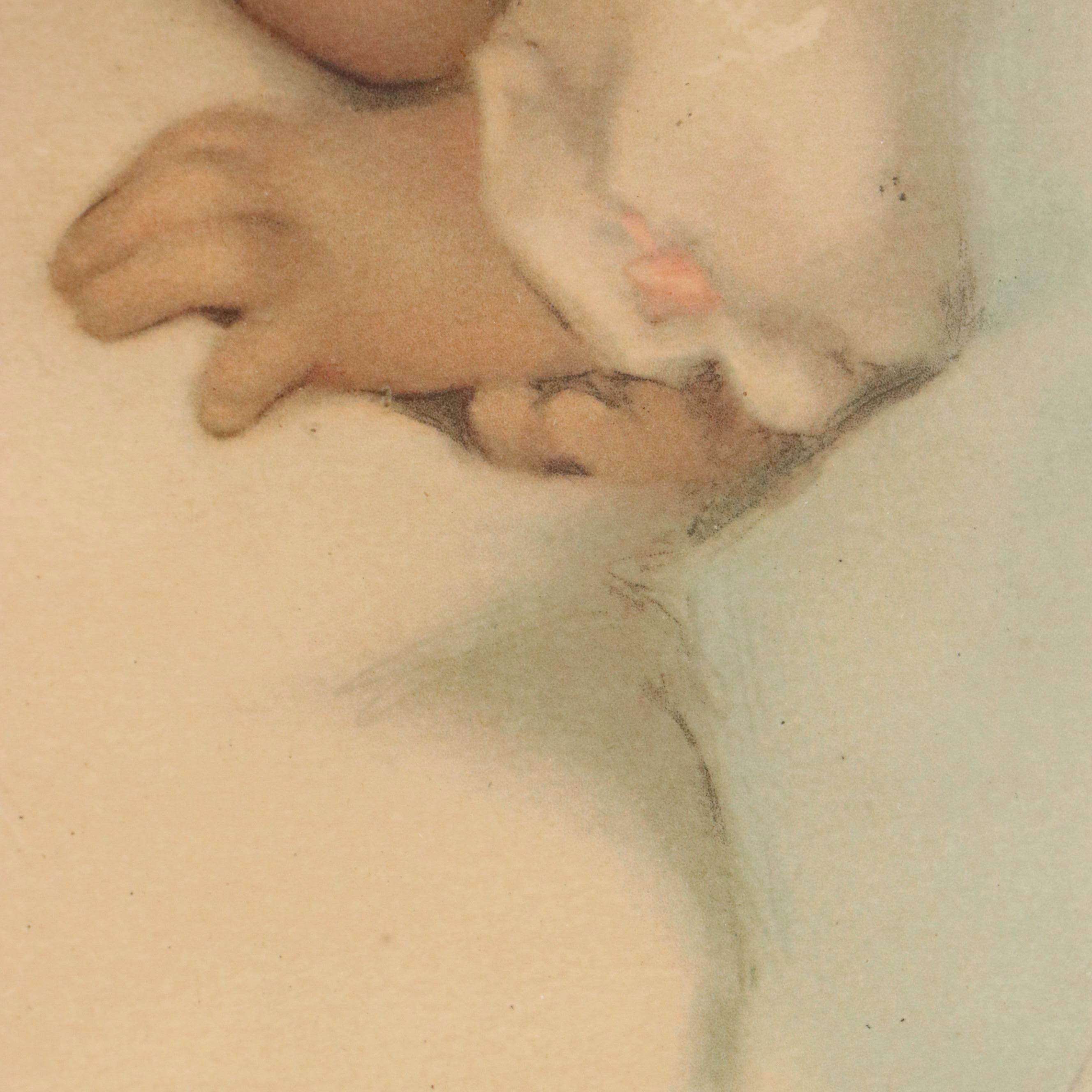 Collotype After Bessie Pease Gutmann "A Little Bit of Heaven," Early 20th C.