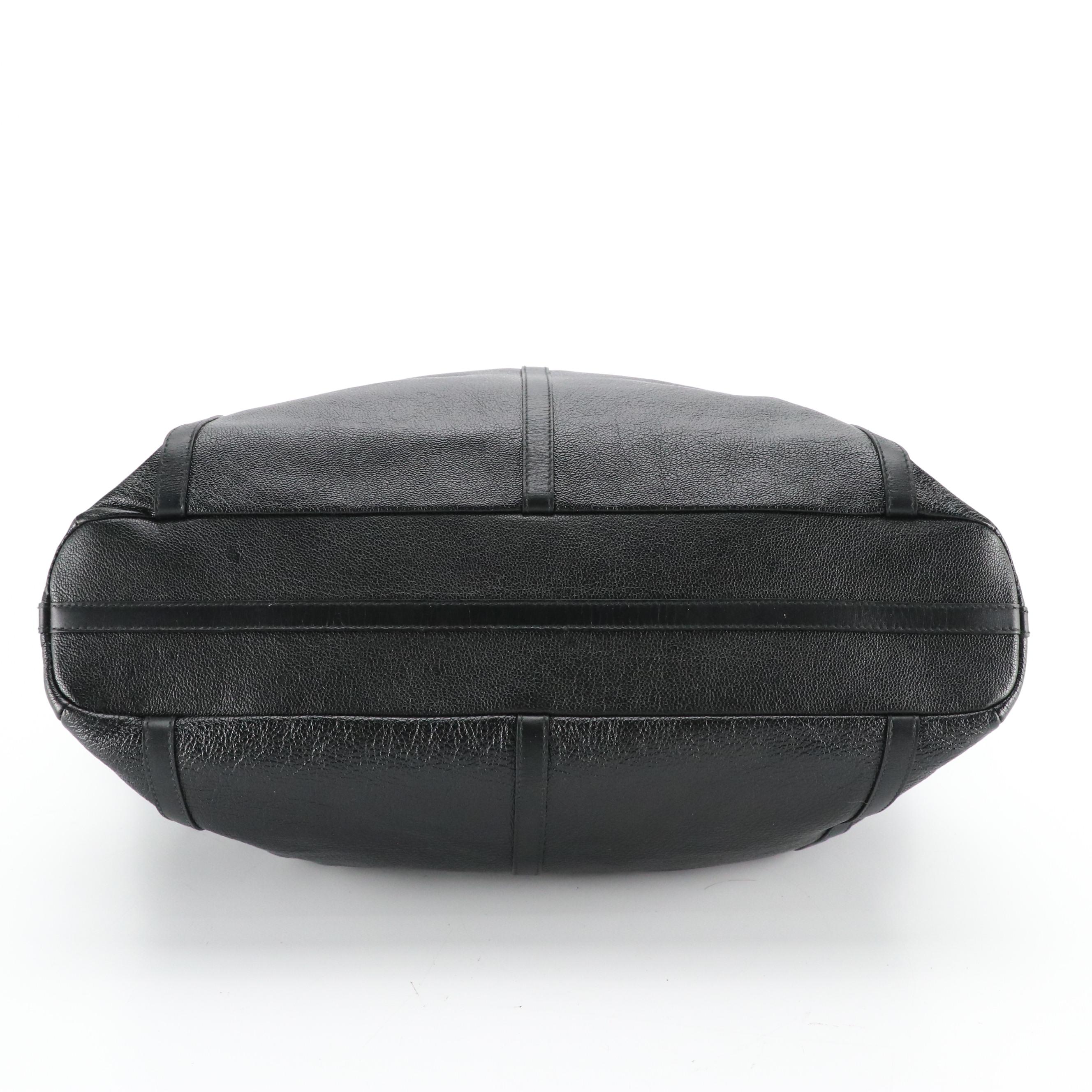 BVLGARI Chandra Tote in Black Goatskin Leather