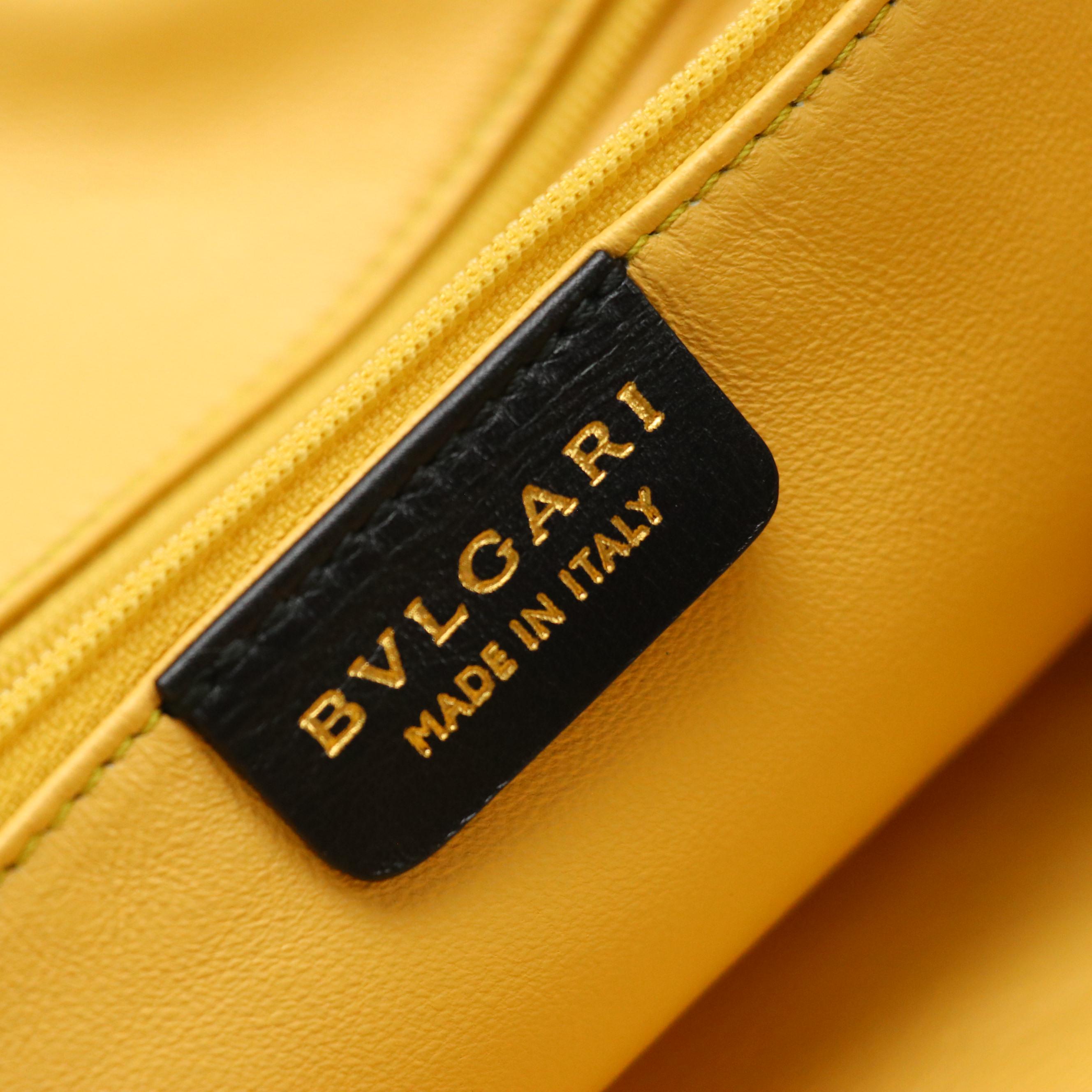 BVLGARI Chandra Tote in Black Goatskin Leather