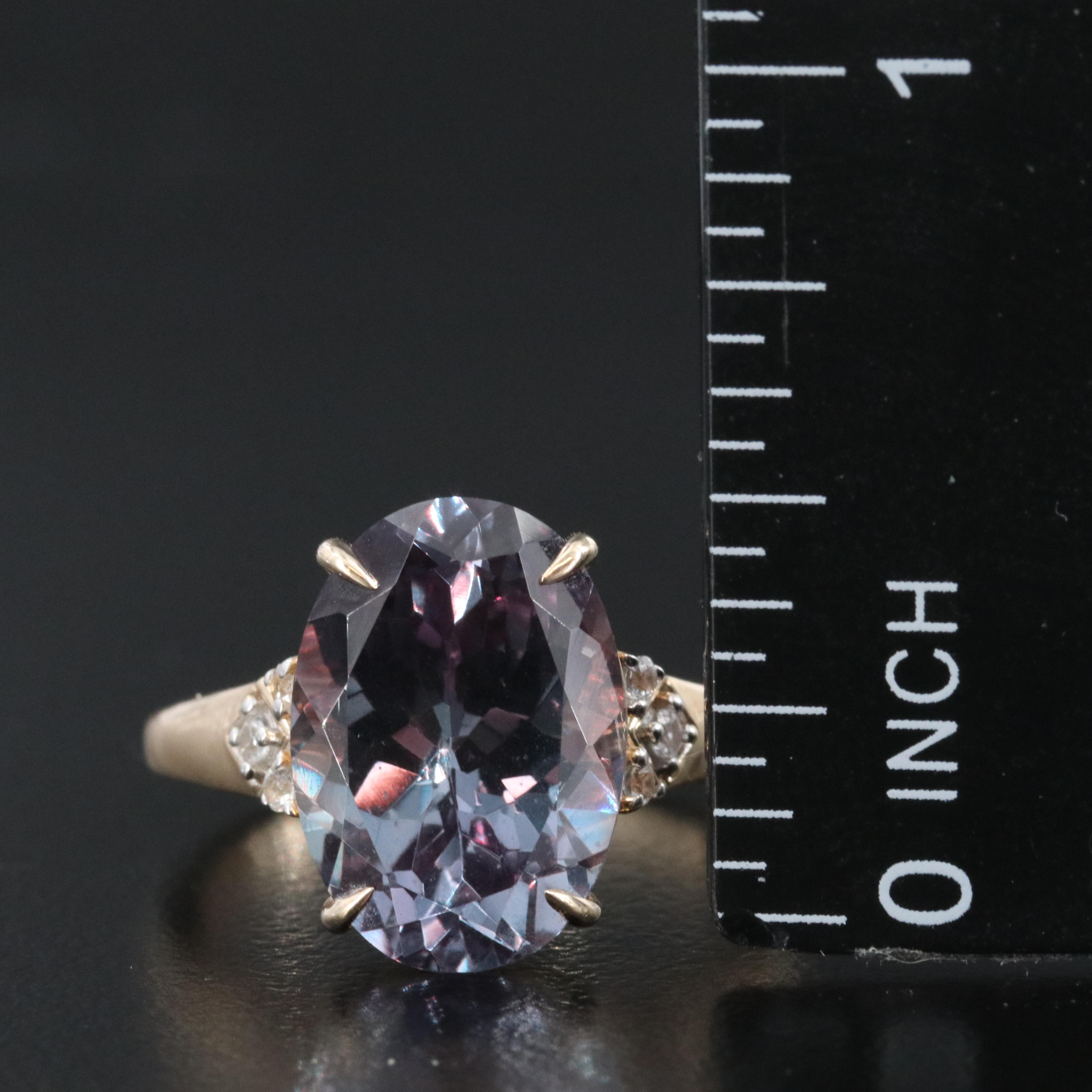 10K Color Change Sapphire and White Sapphire Ring
