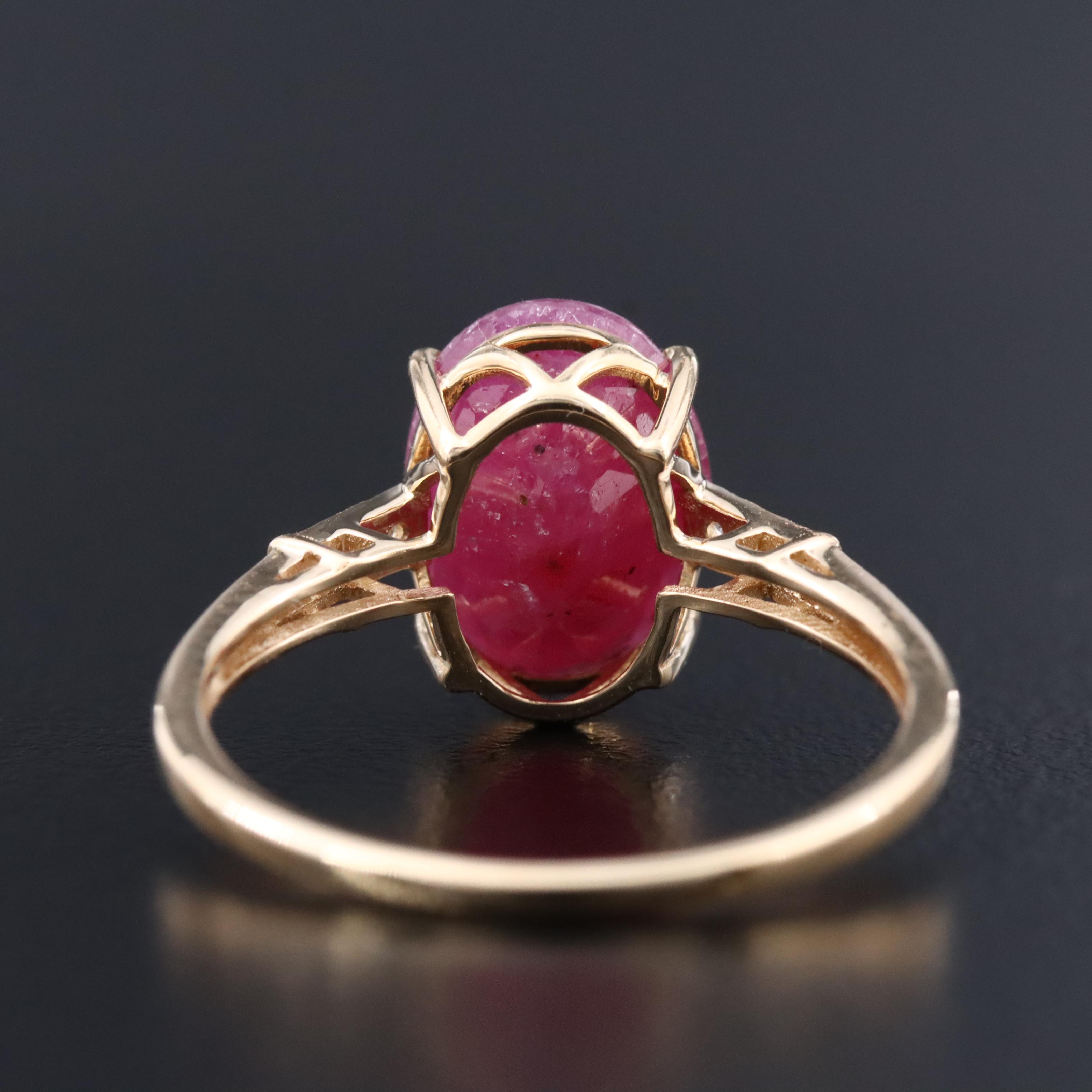 14K 3.64 CT Ruby and White Sapphire Ring
