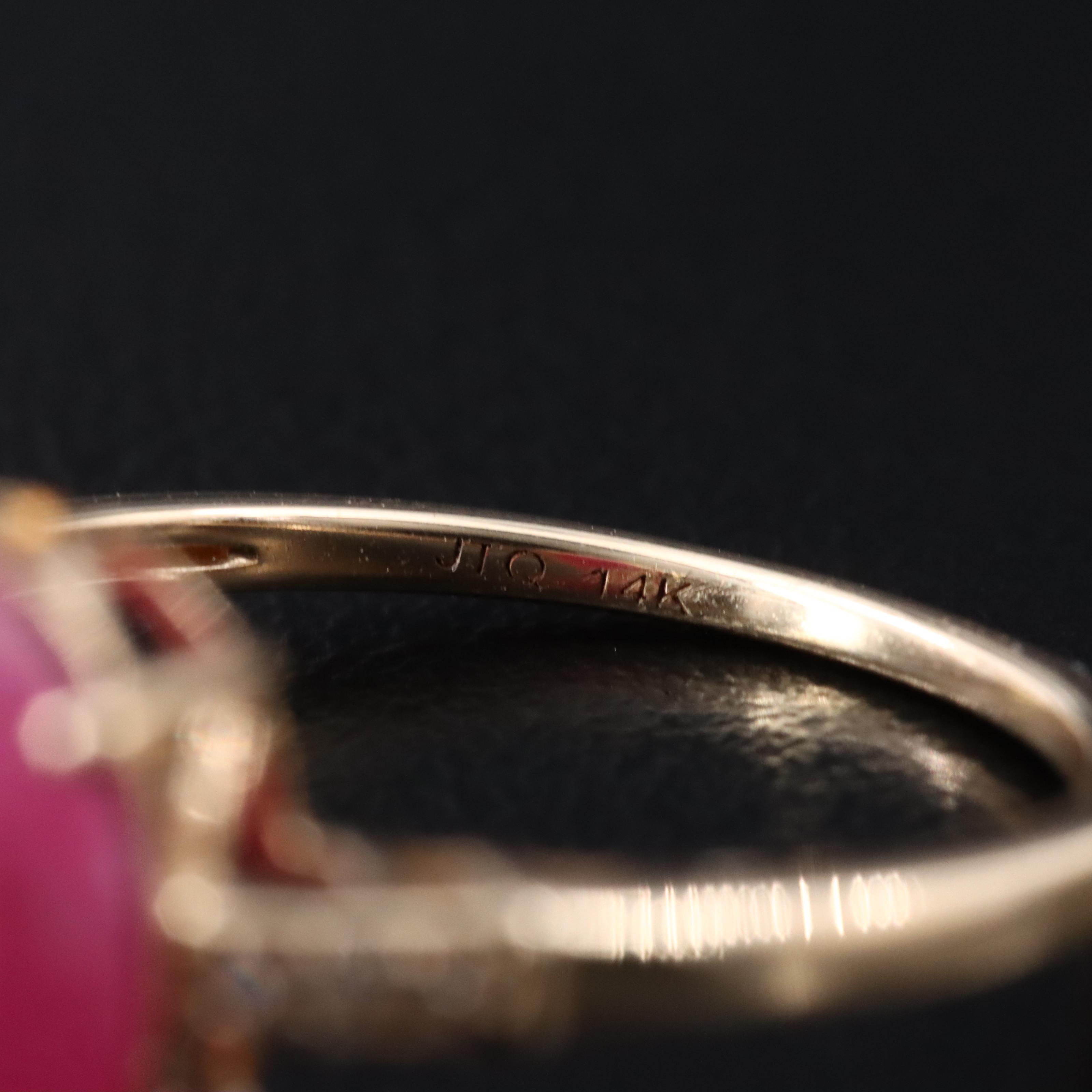 14K 3.64 CT Ruby and White Sapphire Ring