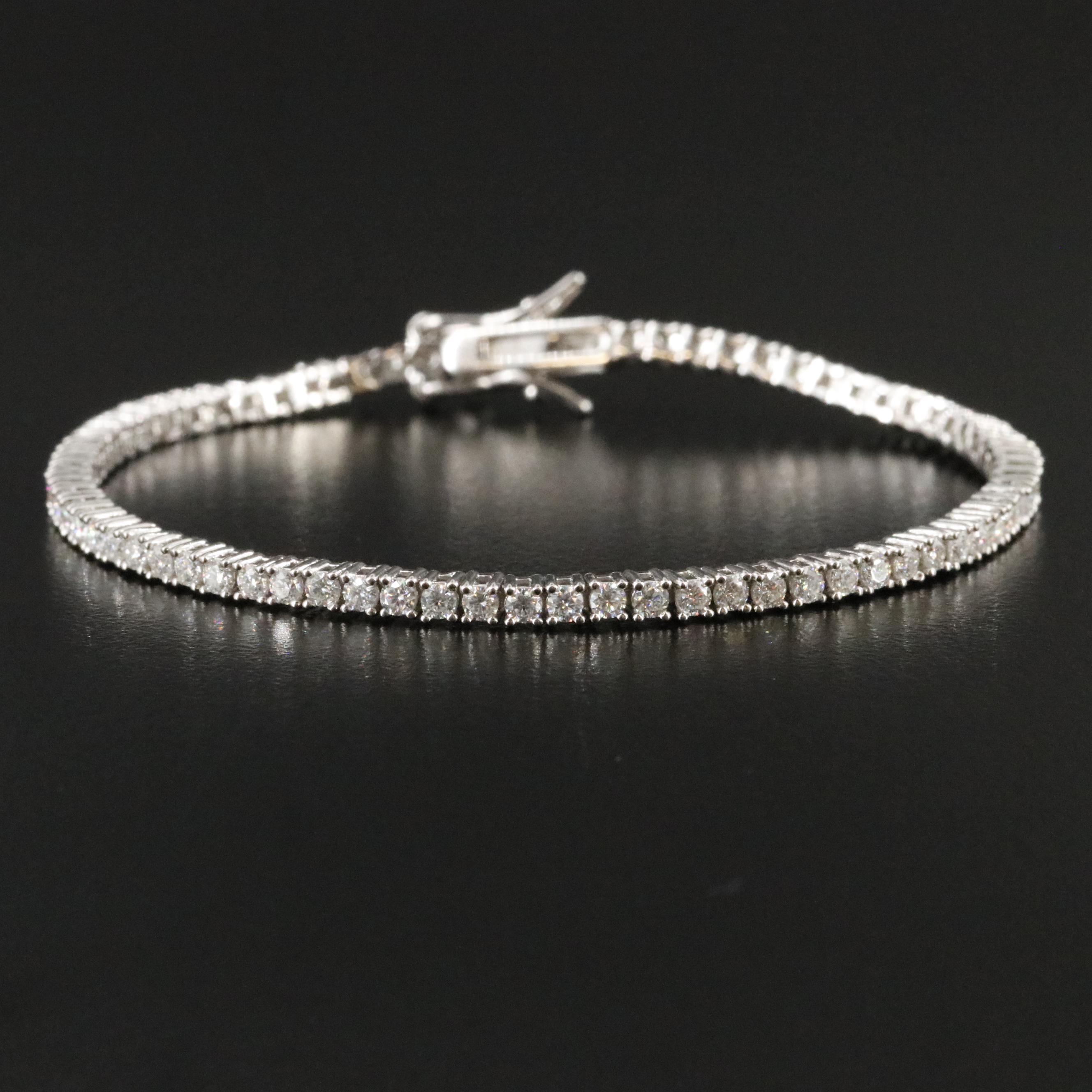 Sterling Moissanite Line Bracelet