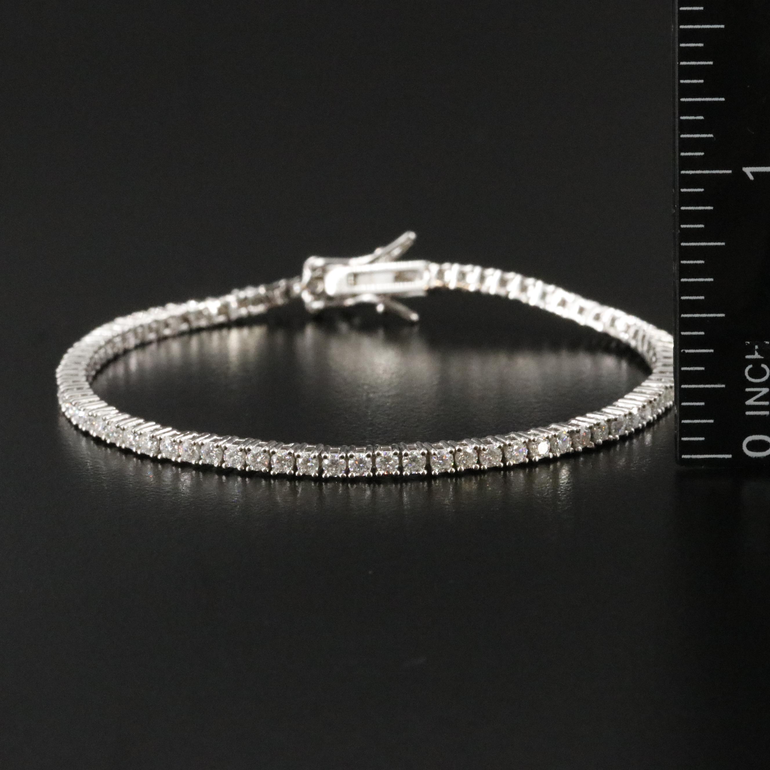 Sterling Moissanite Line Bracelet