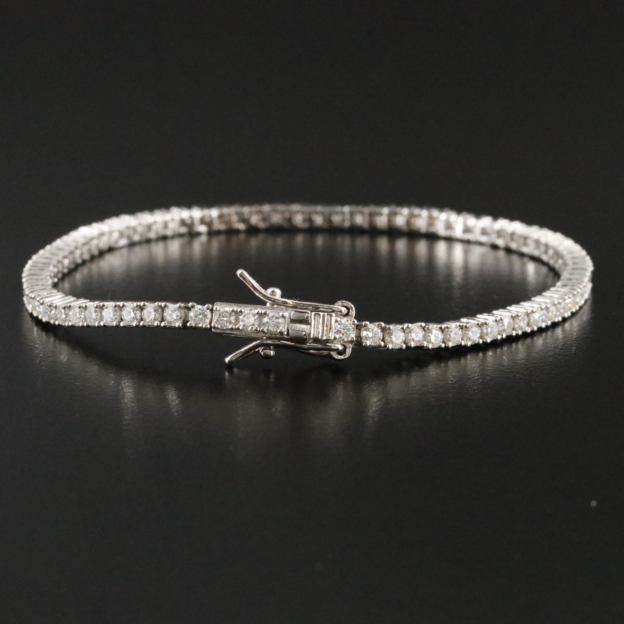 Sterling Moissanite Line Bracelet