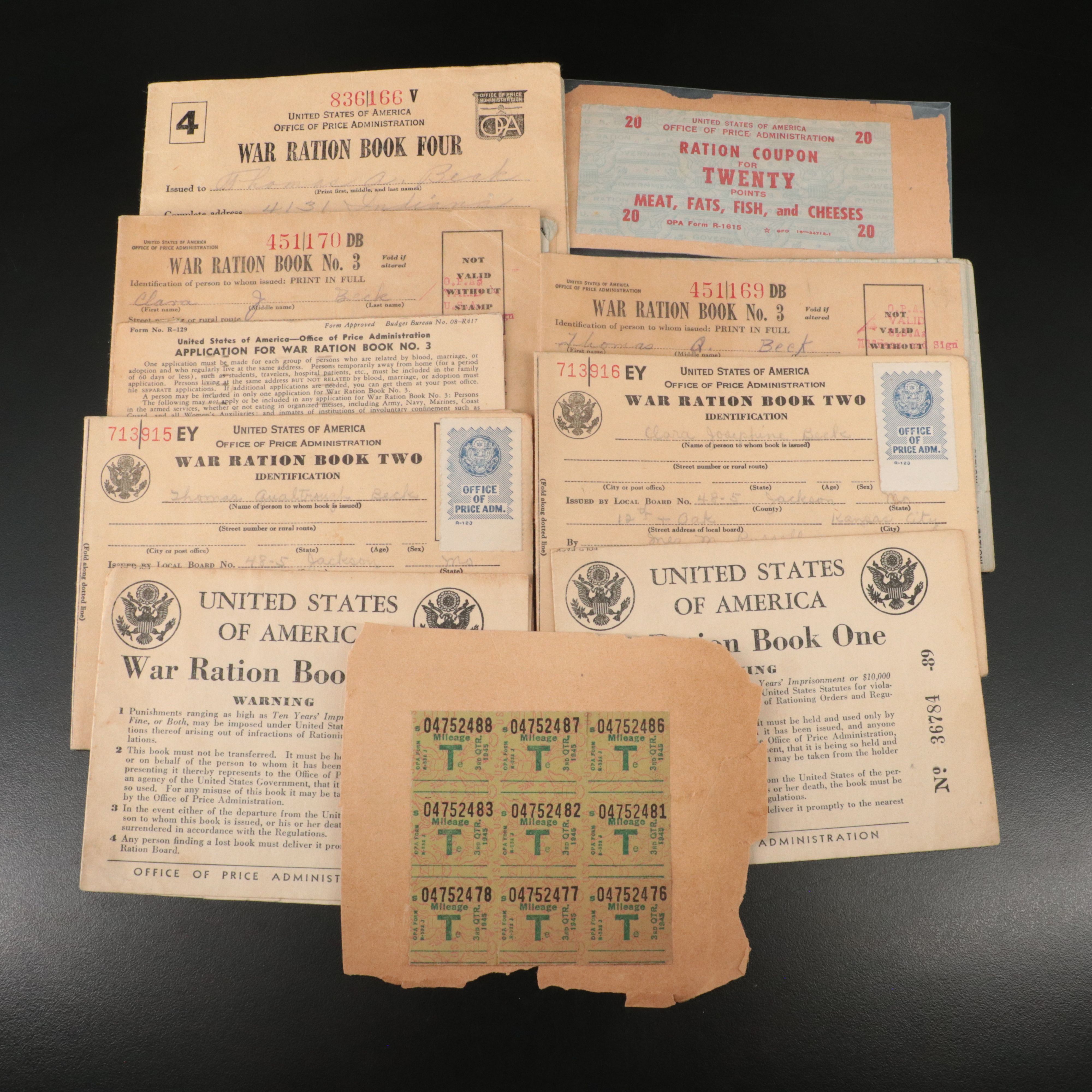 Collection of WW2 Ration Book with Stamps
