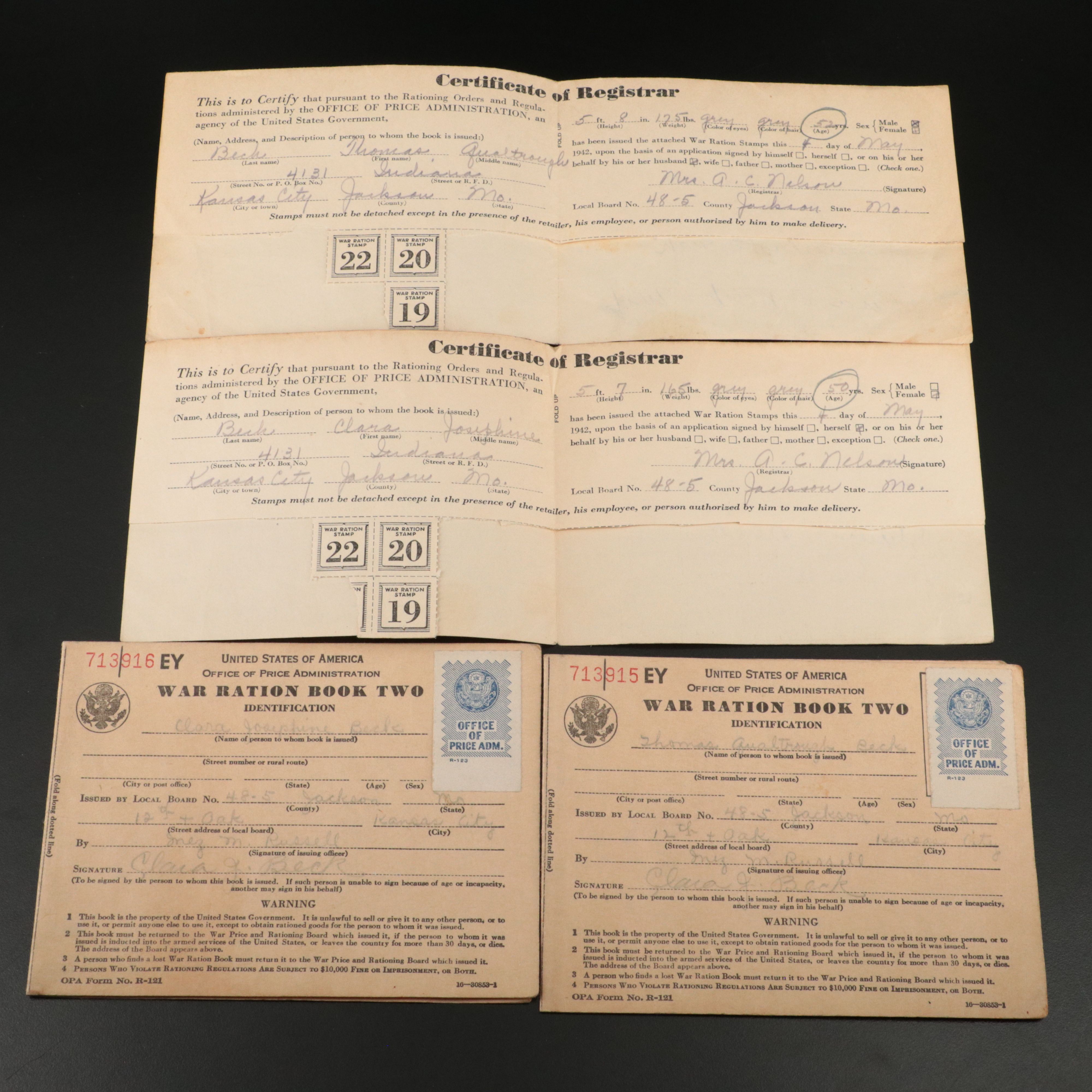 Collection of WW2 Ration Book with Stamps
