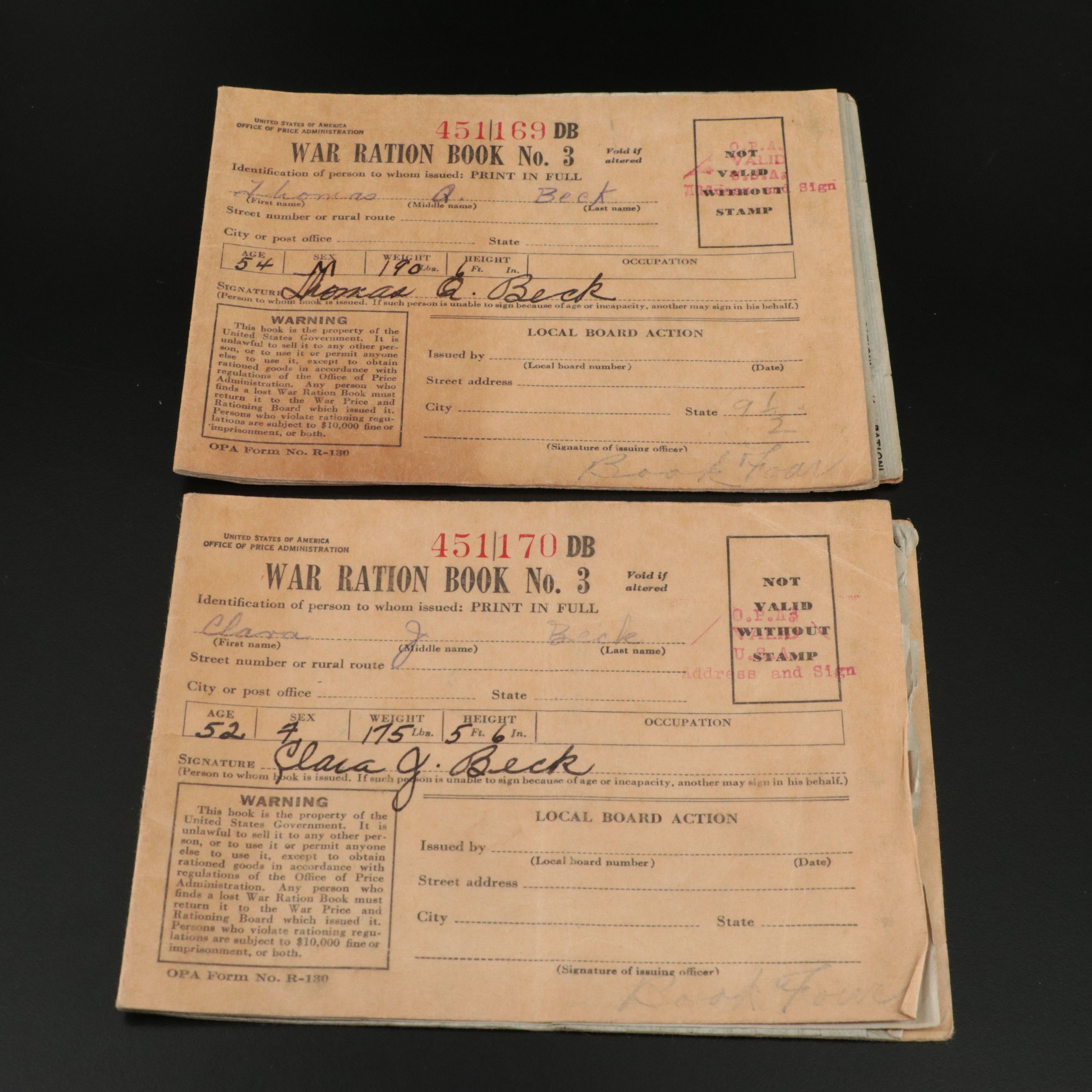 Collection of WW2 Ration Book with Stamps