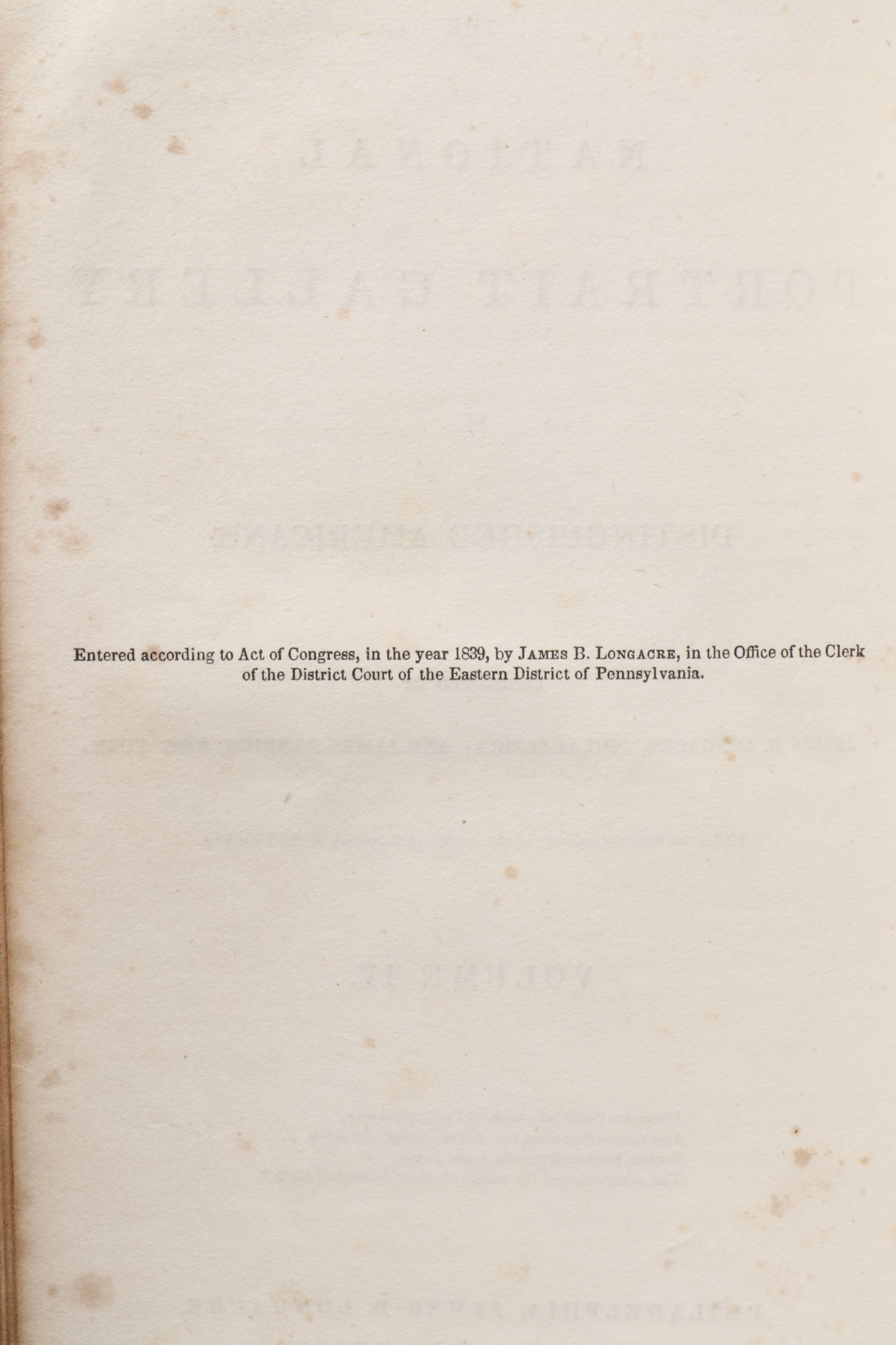 "The National Portrait Gallery of Distinguished Americans" Vol. IV, 1839