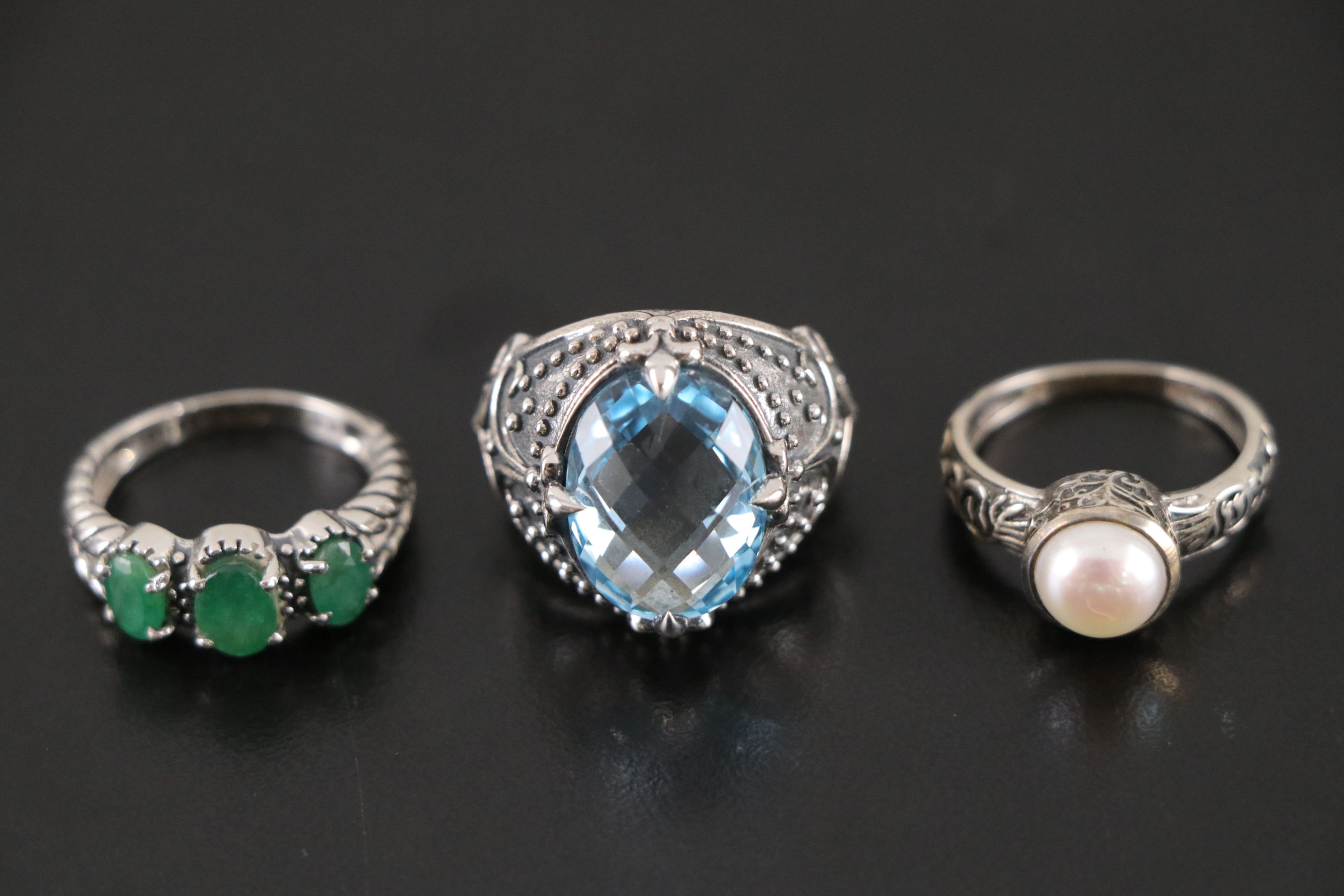 14 Assorted Sterling Silver Rings, Necklaces and Earrings