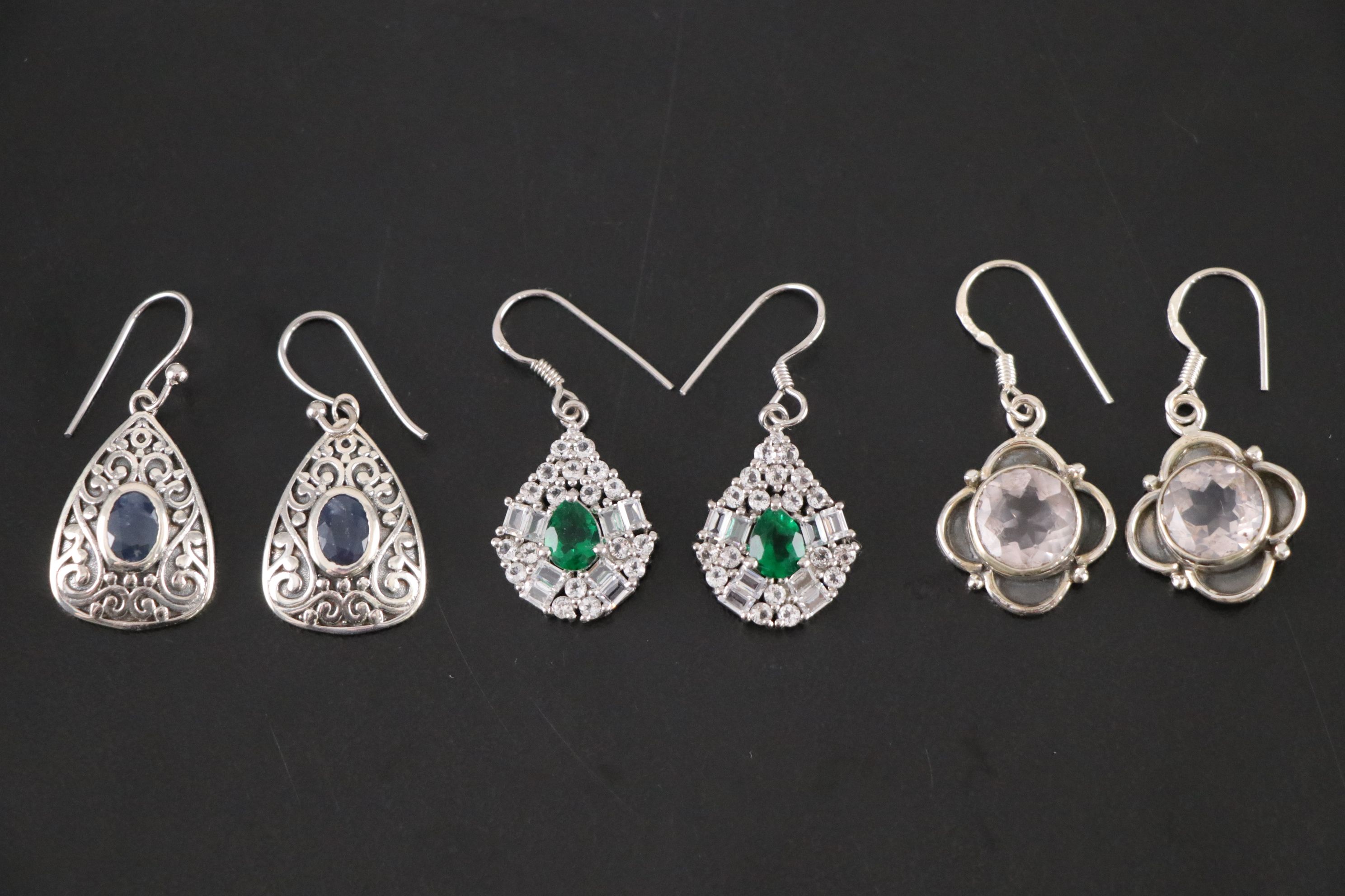 14 Assorted Sterling Silver Rings, Necklaces and Earrings