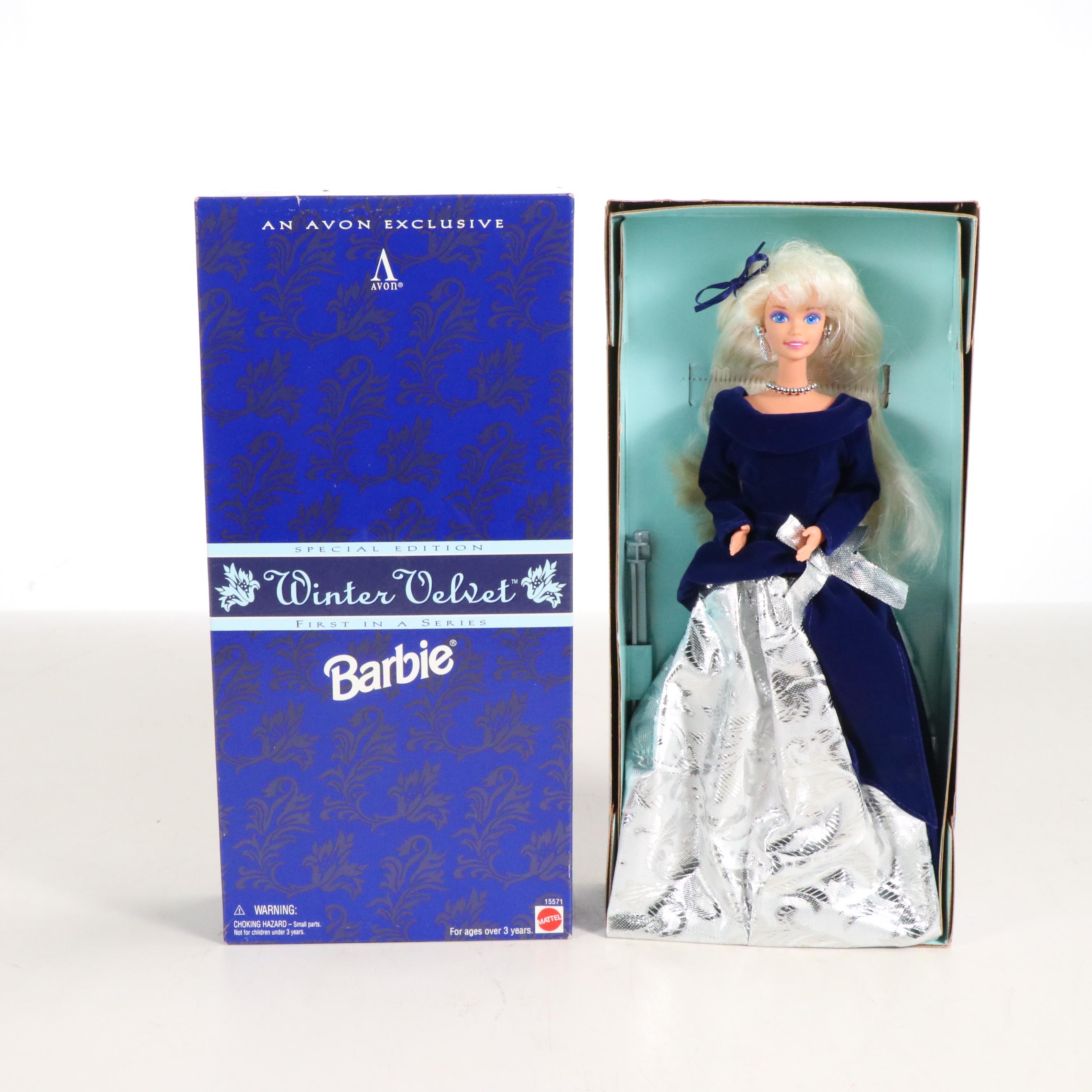 Barbie "Winter Velvet" with "Happy Holidays" Dolls