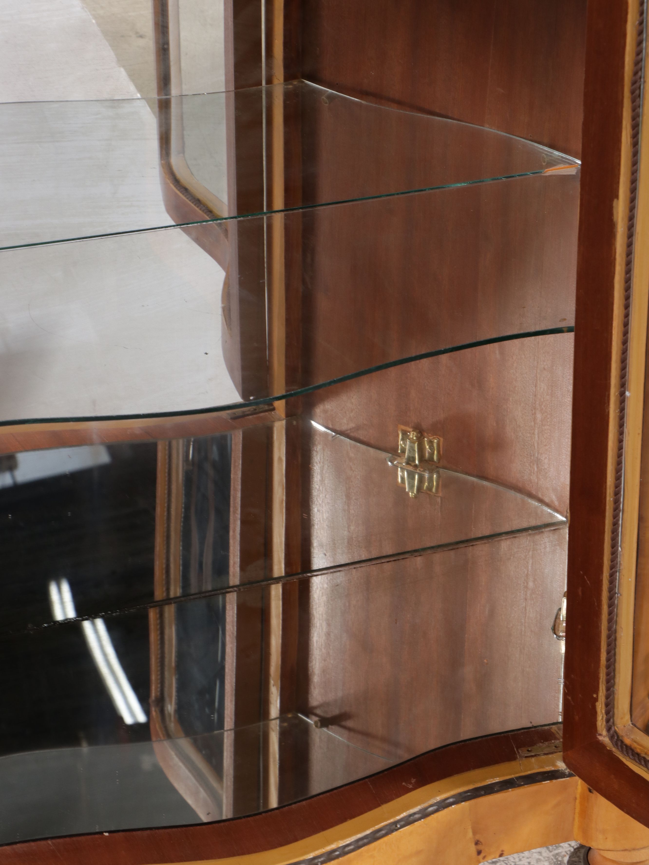 Louis XVI Style Ormolu Mounted Bird's-Eye Maple Vitrine with Marble Top