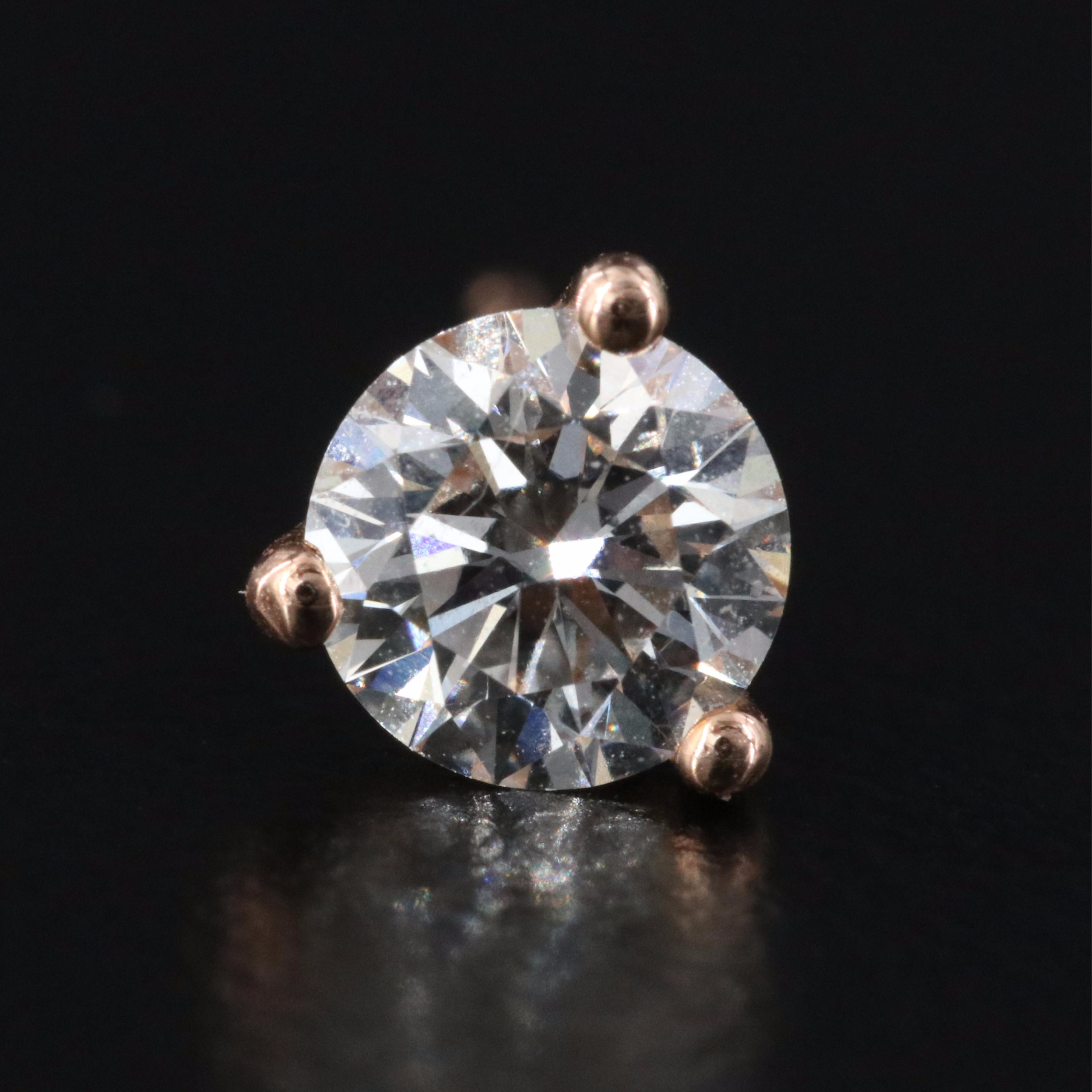 14K Rose Gold 1.00 CTW Lab Grown Diamond Stud Earrings with Online IGI Reports