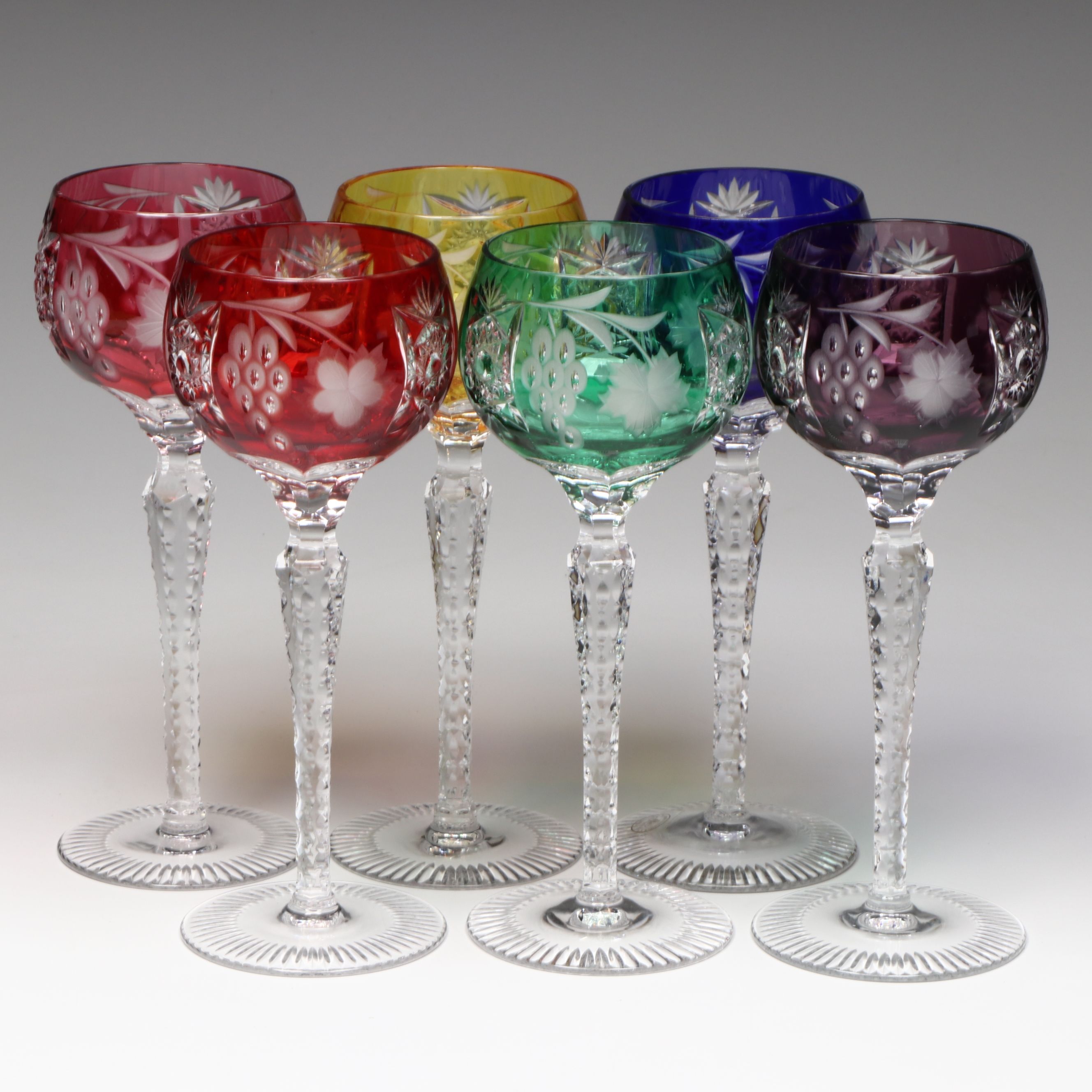 Ajka Hungarian Crystal Hock Wine Glasses
