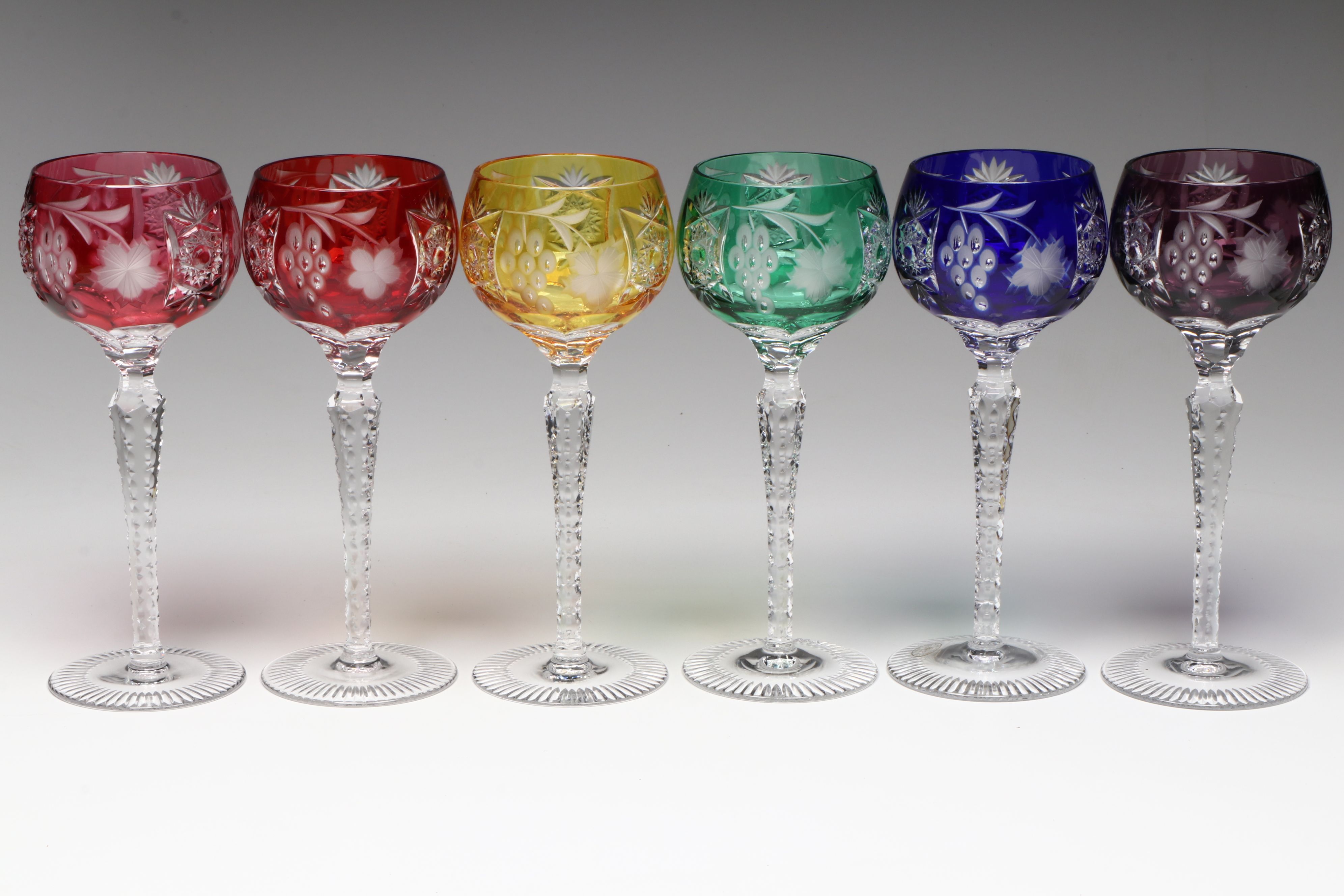 Ajka Hungarian Crystal Hock Wine Glasses