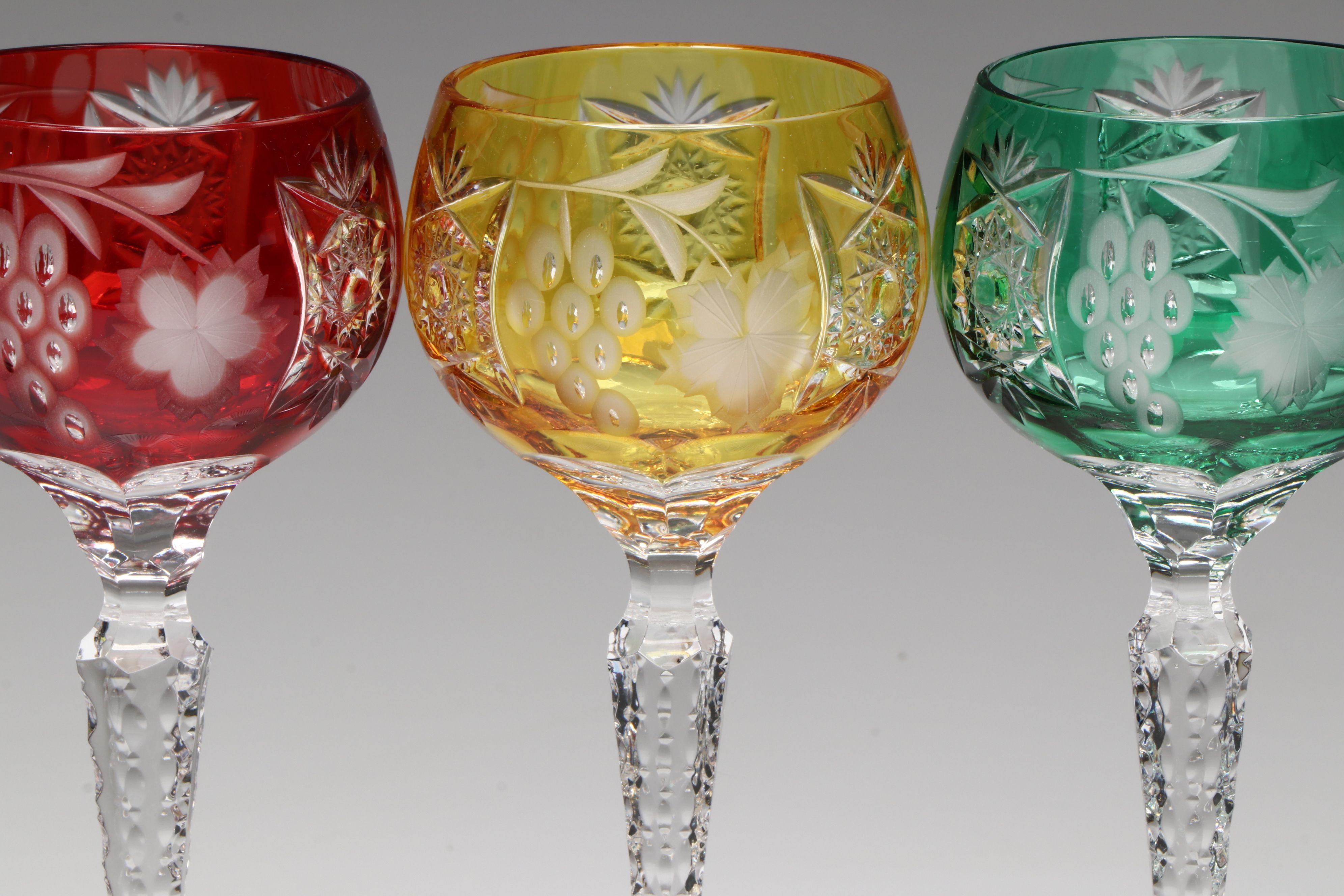 Ajka Hungarian Crystal Hock Wine Glasses