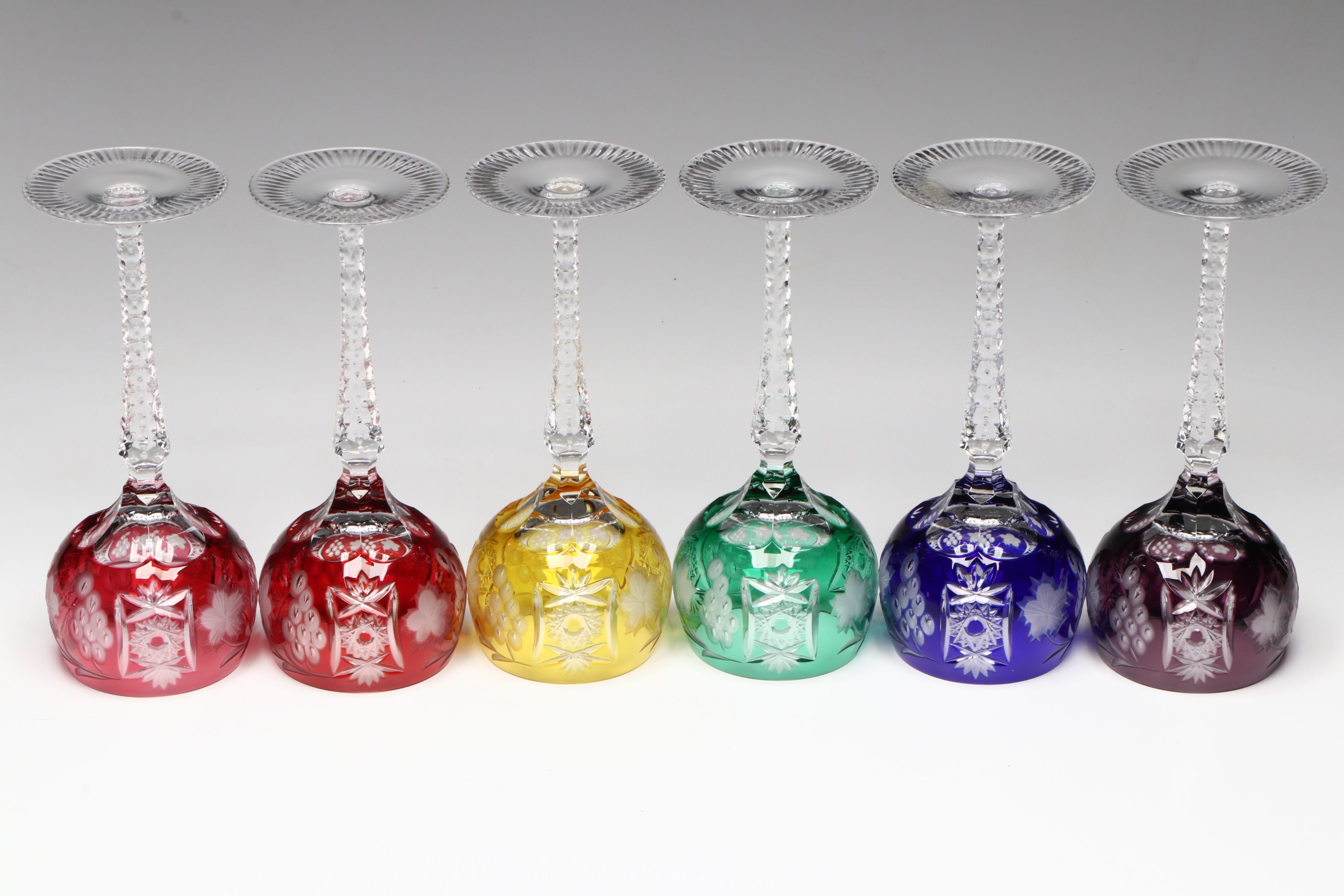 Ajka Hungarian Crystal Hock Wine Glasses