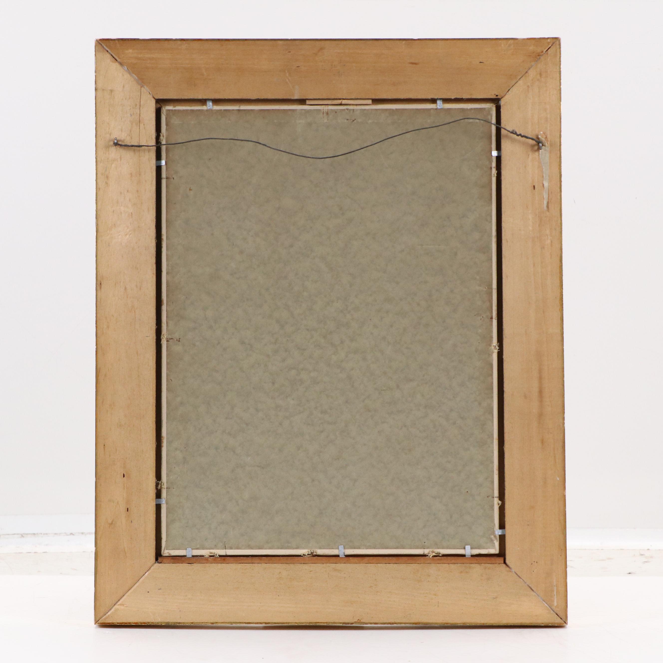 Modernist Oil Painting of Autumn Forest, Late 20th Century