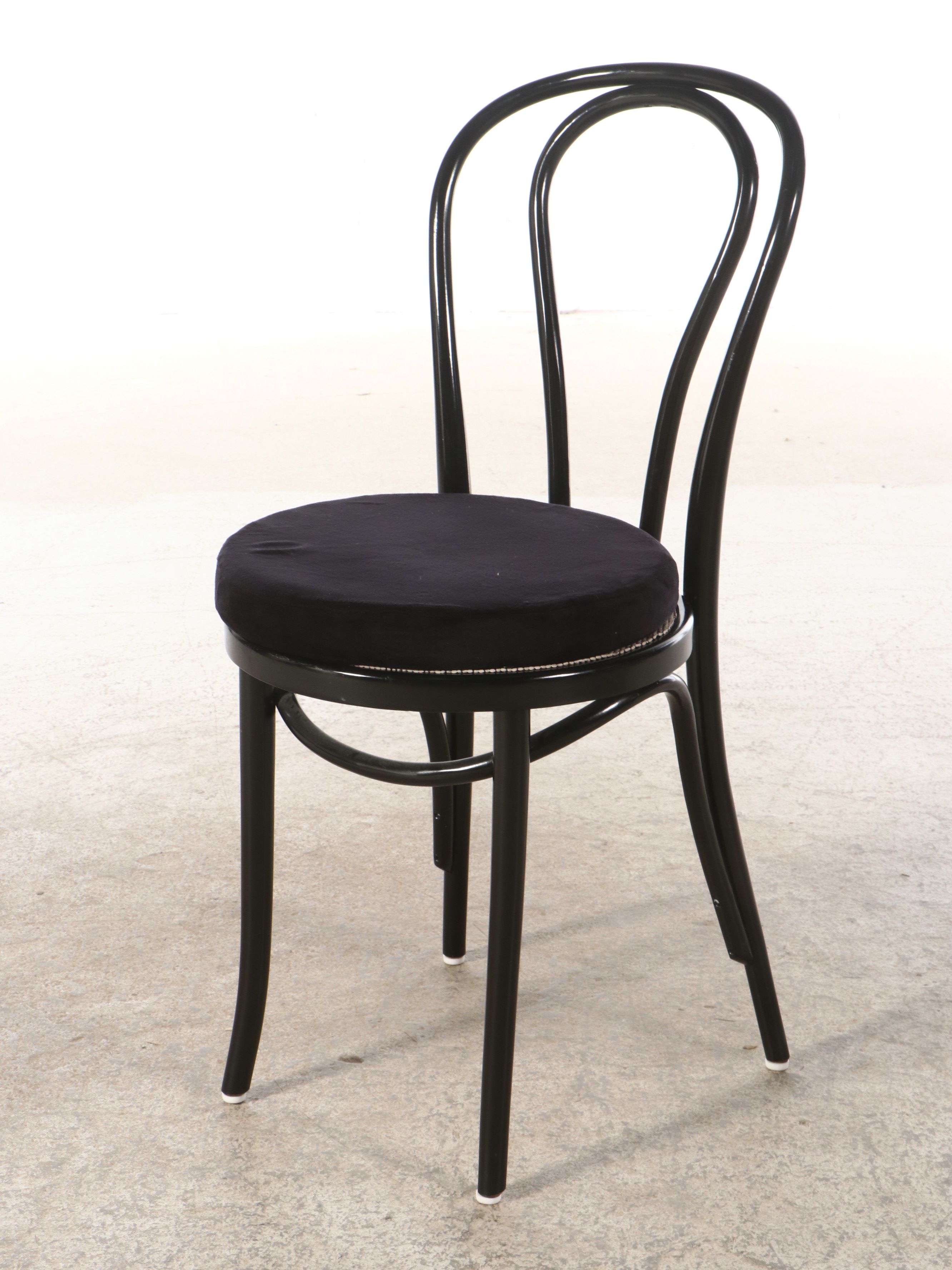 Five-Piece Dining Set with Glass Top Table and Art Nouveau Style Bistro Chairs