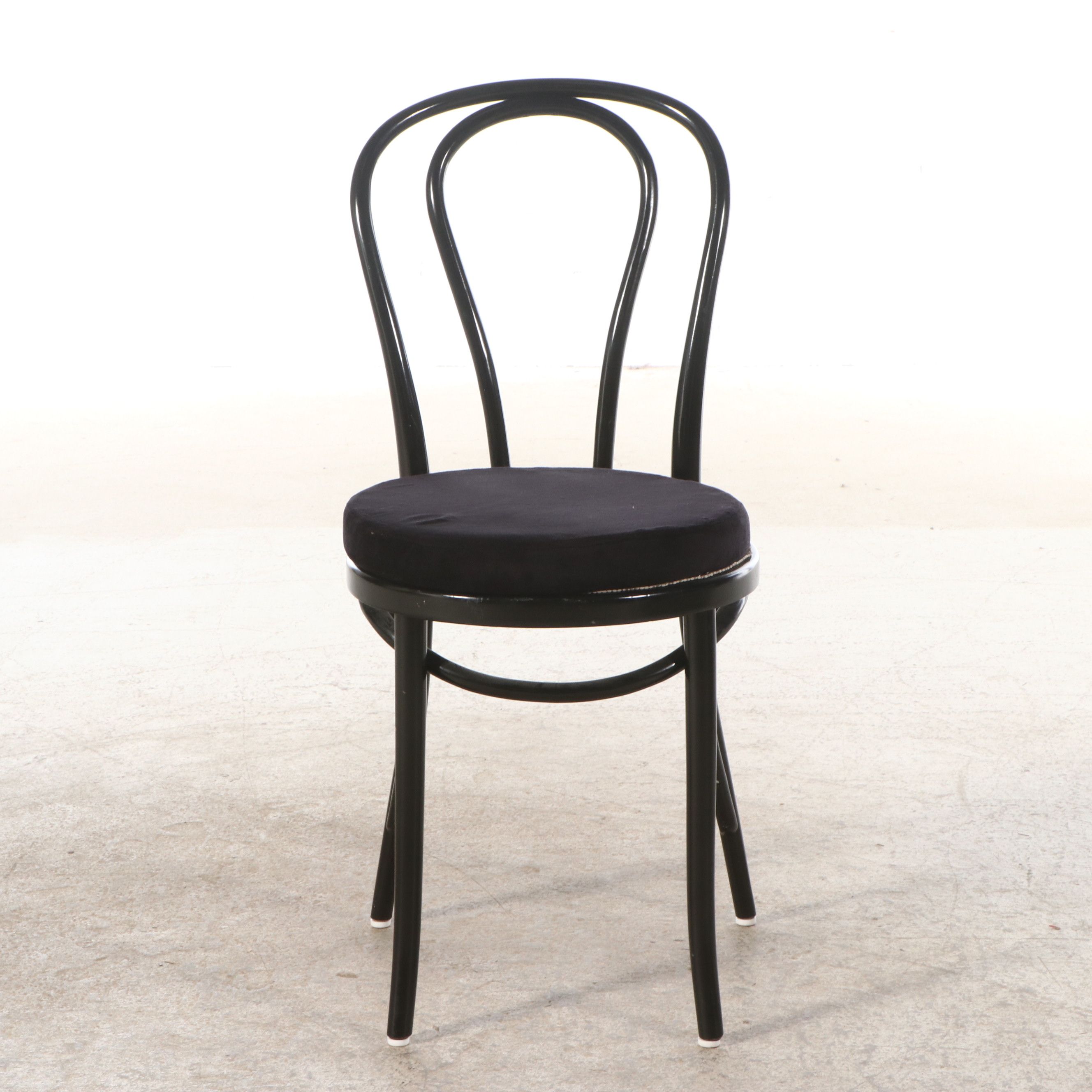 Five-Piece Dining Set with Glass Top Table and Art Nouveau Style Bistro Chairs