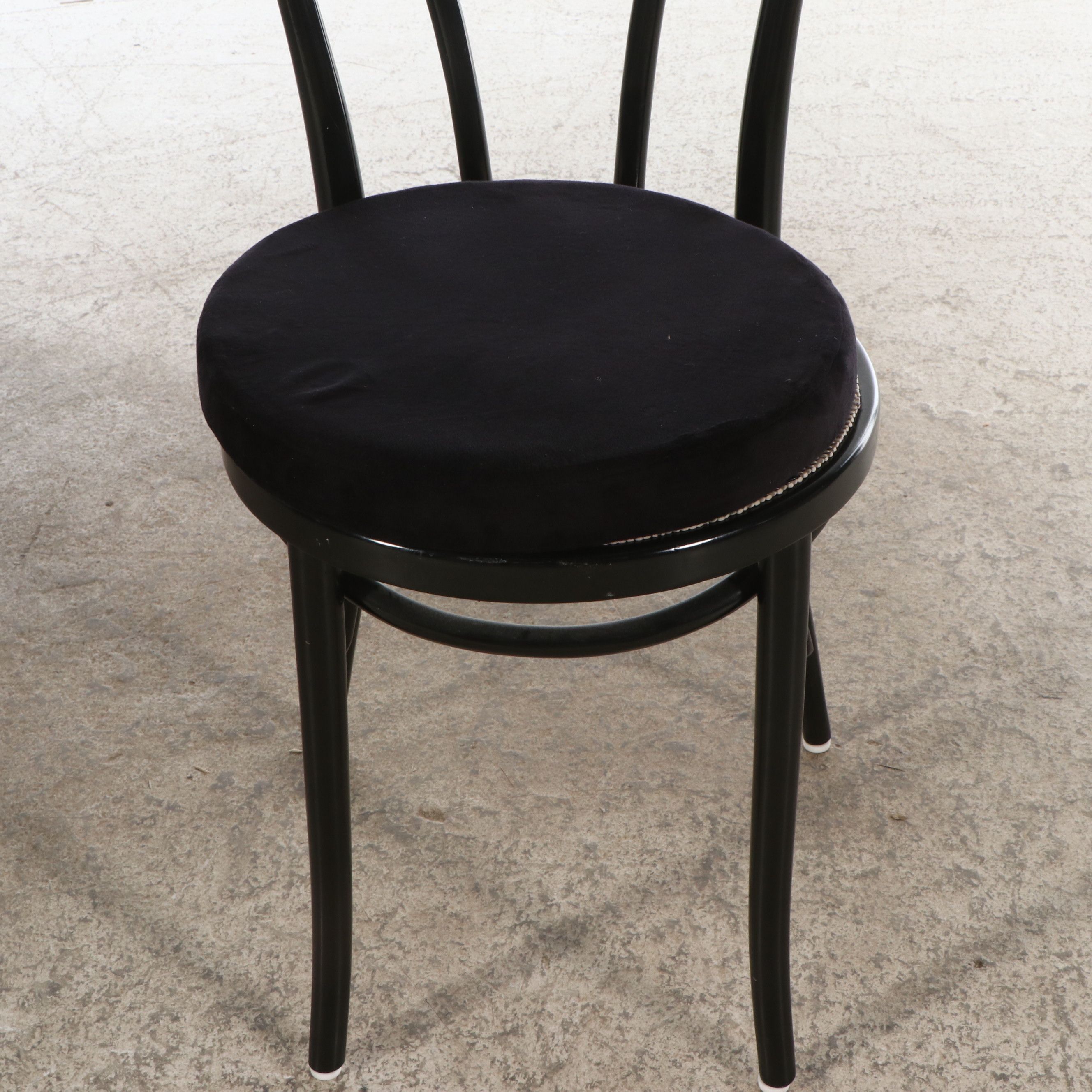 Five-Piece Dining Set with Glass Top Table and Art Nouveau Style Bistro Chairs