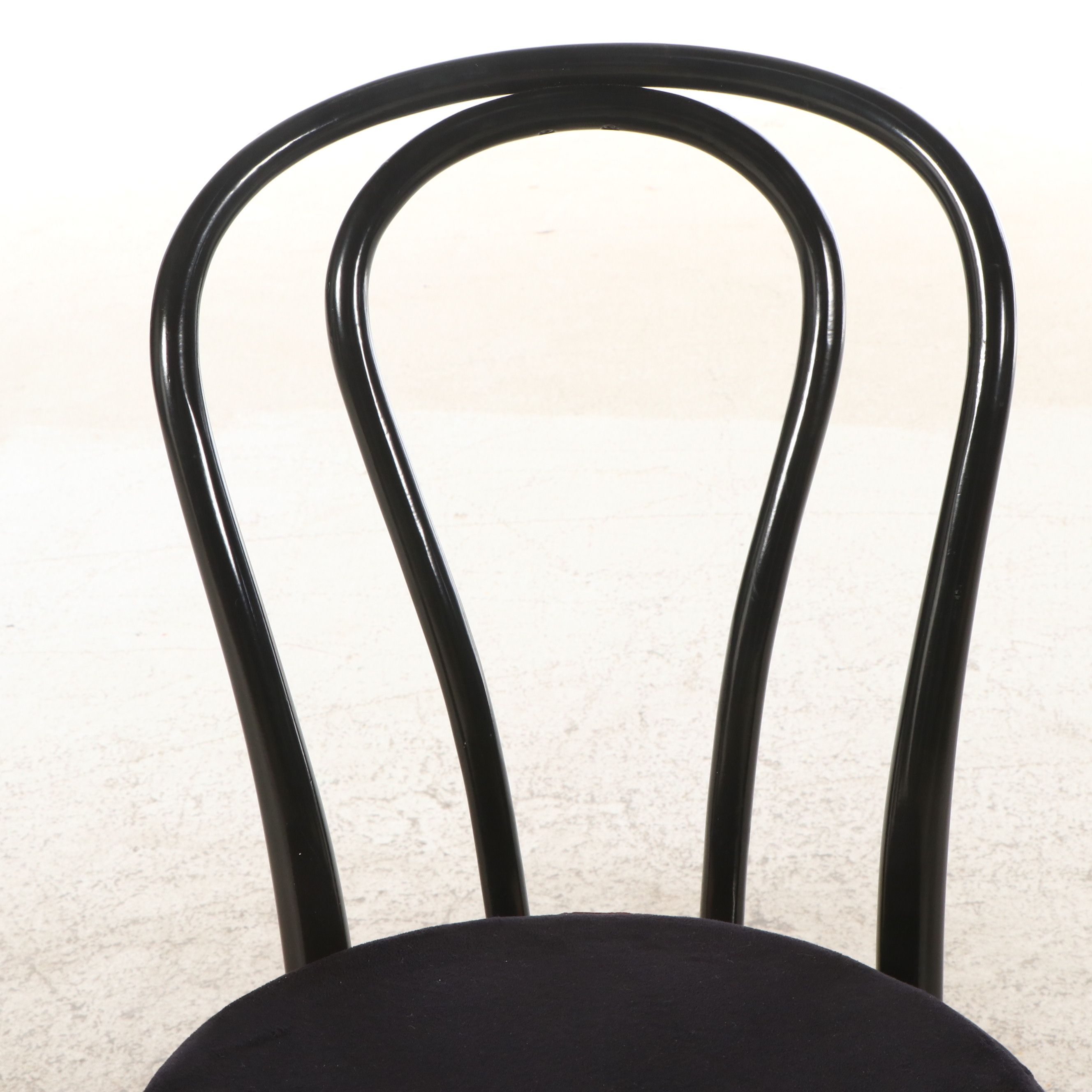 Five-Piece Dining Set with Glass Top Table and Art Nouveau Style Bistro Chairs