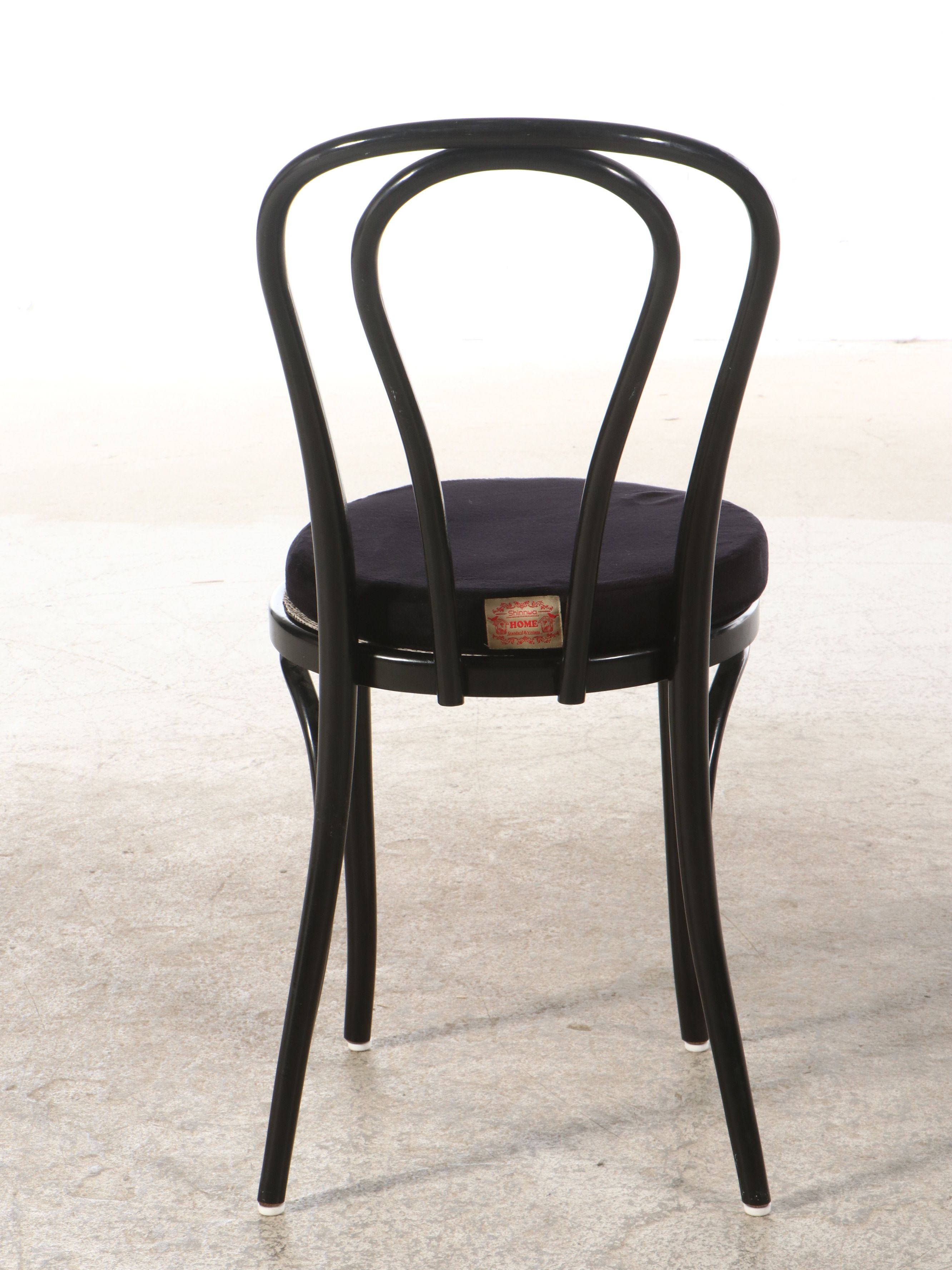 Five-Piece Dining Set with Glass Top Table and Art Nouveau Style Bistro Chairs