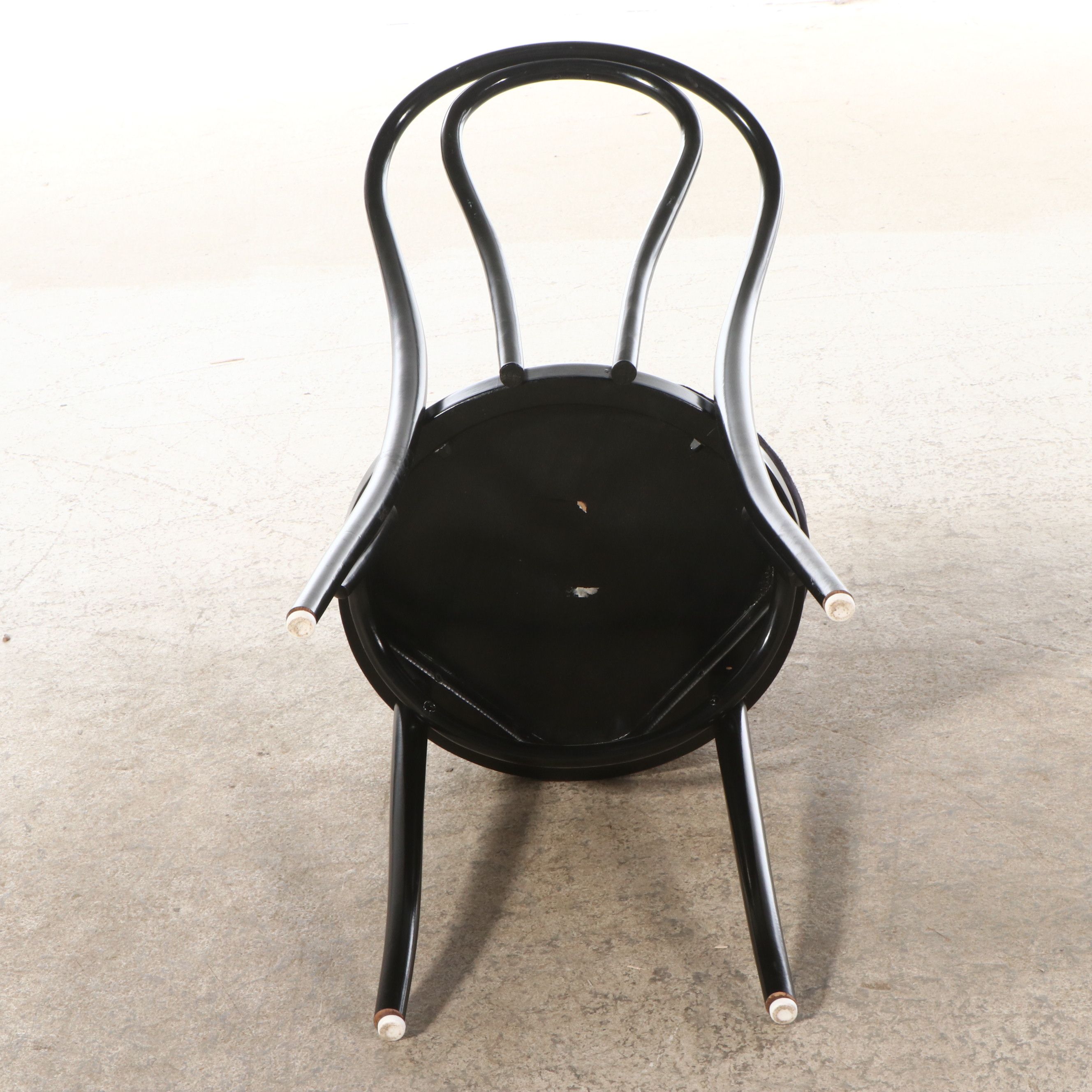 Five-Piece Dining Set with Glass Top Table and Art Nouveau Style Bistro Chairs